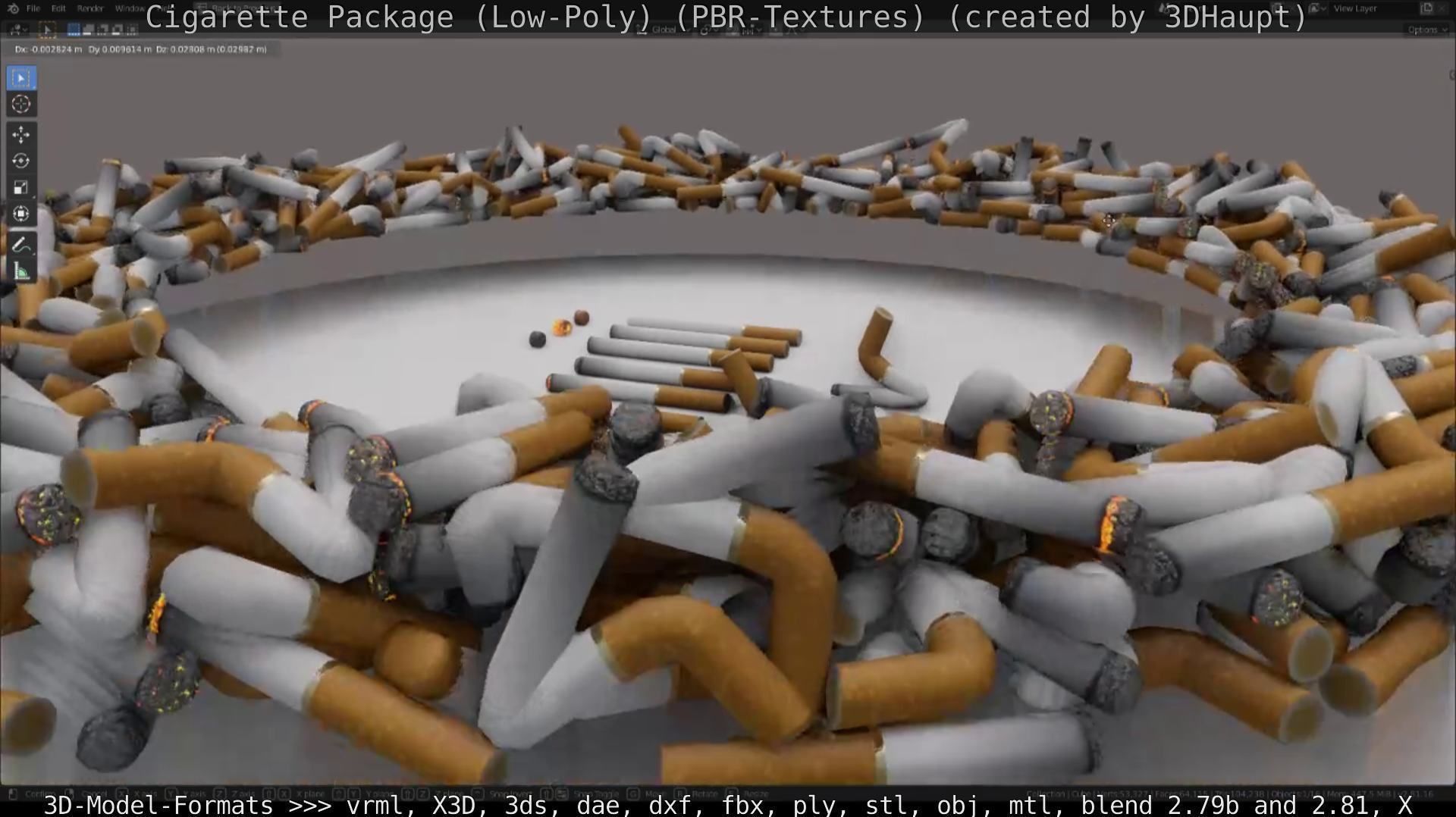 Low-Poly Cigarette Package Low-poly 3D model_61