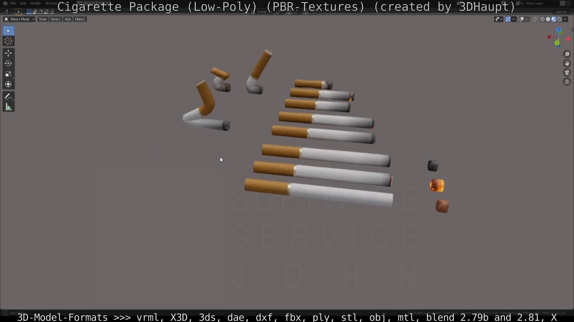 Low-Poly Cigarette Package Low-poly 3D model_67