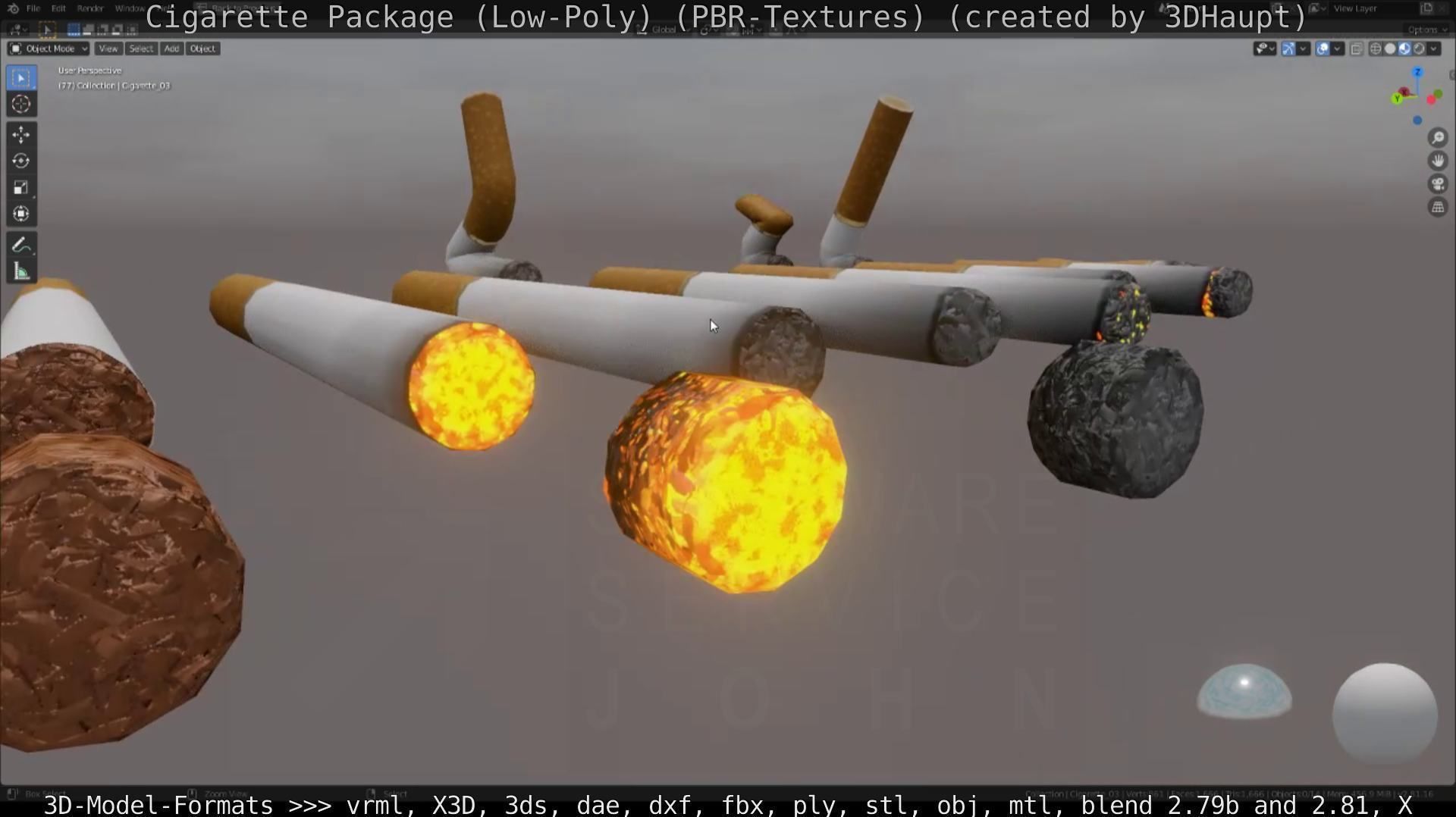 Low-Poly Cigarette Package Low-poly 3D model_100