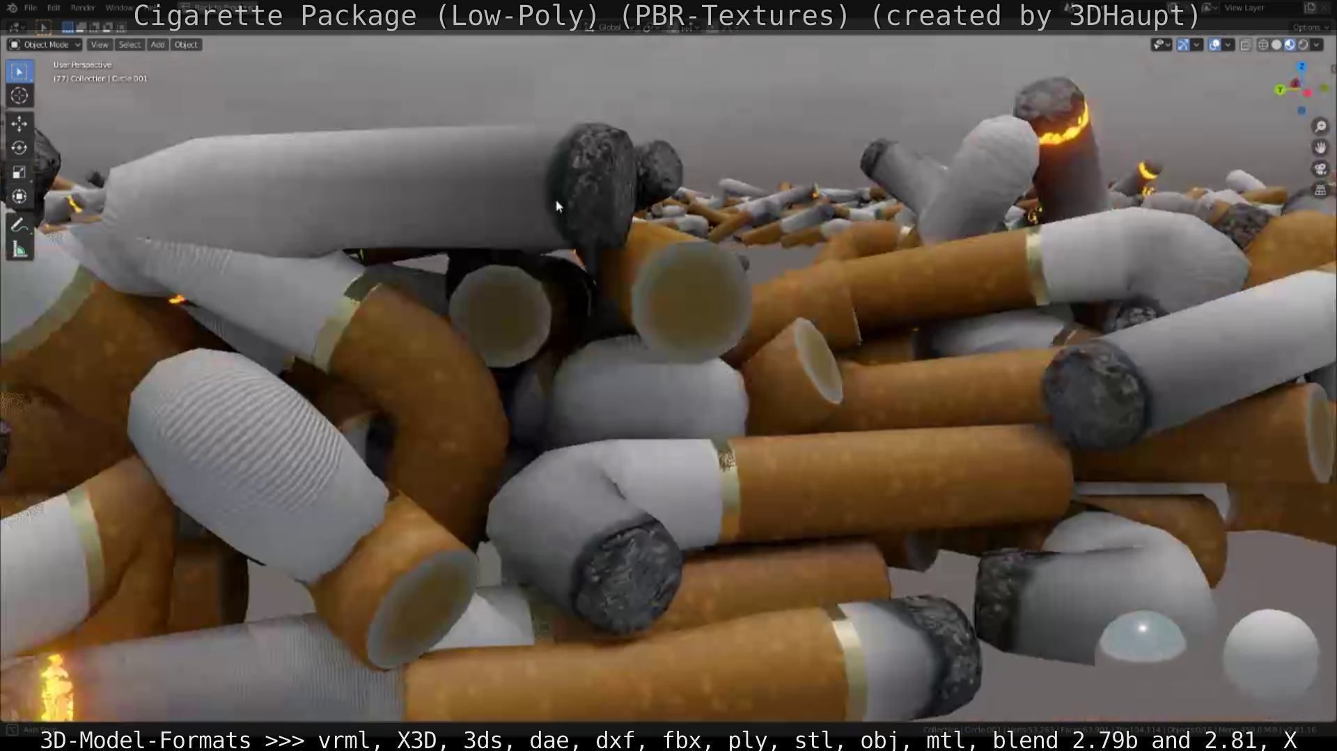 Low-Poly Cigarette Package Low-poly 3D model_131