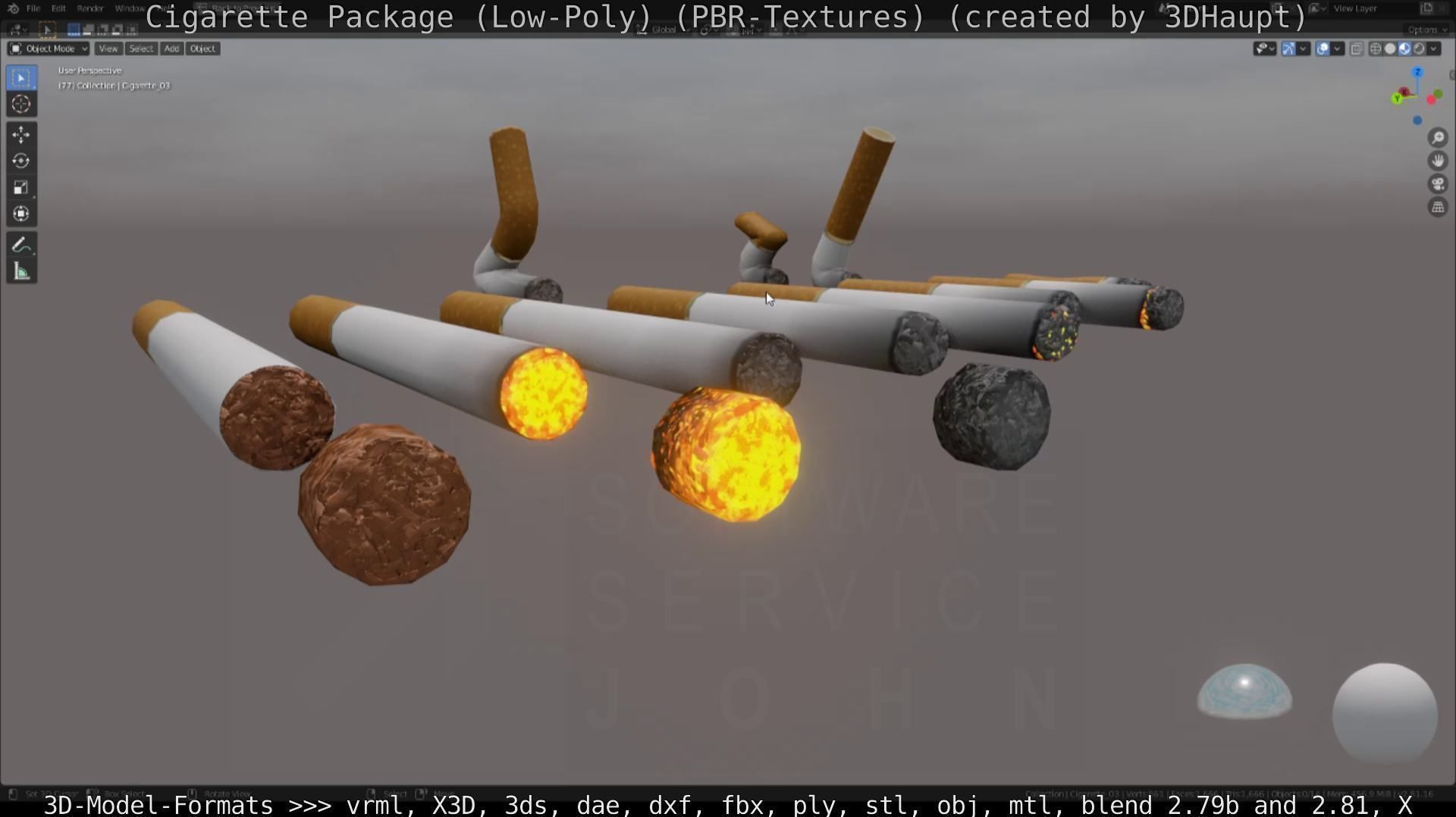 Low-Poly Cigarette Package Low-poly 3D model_102