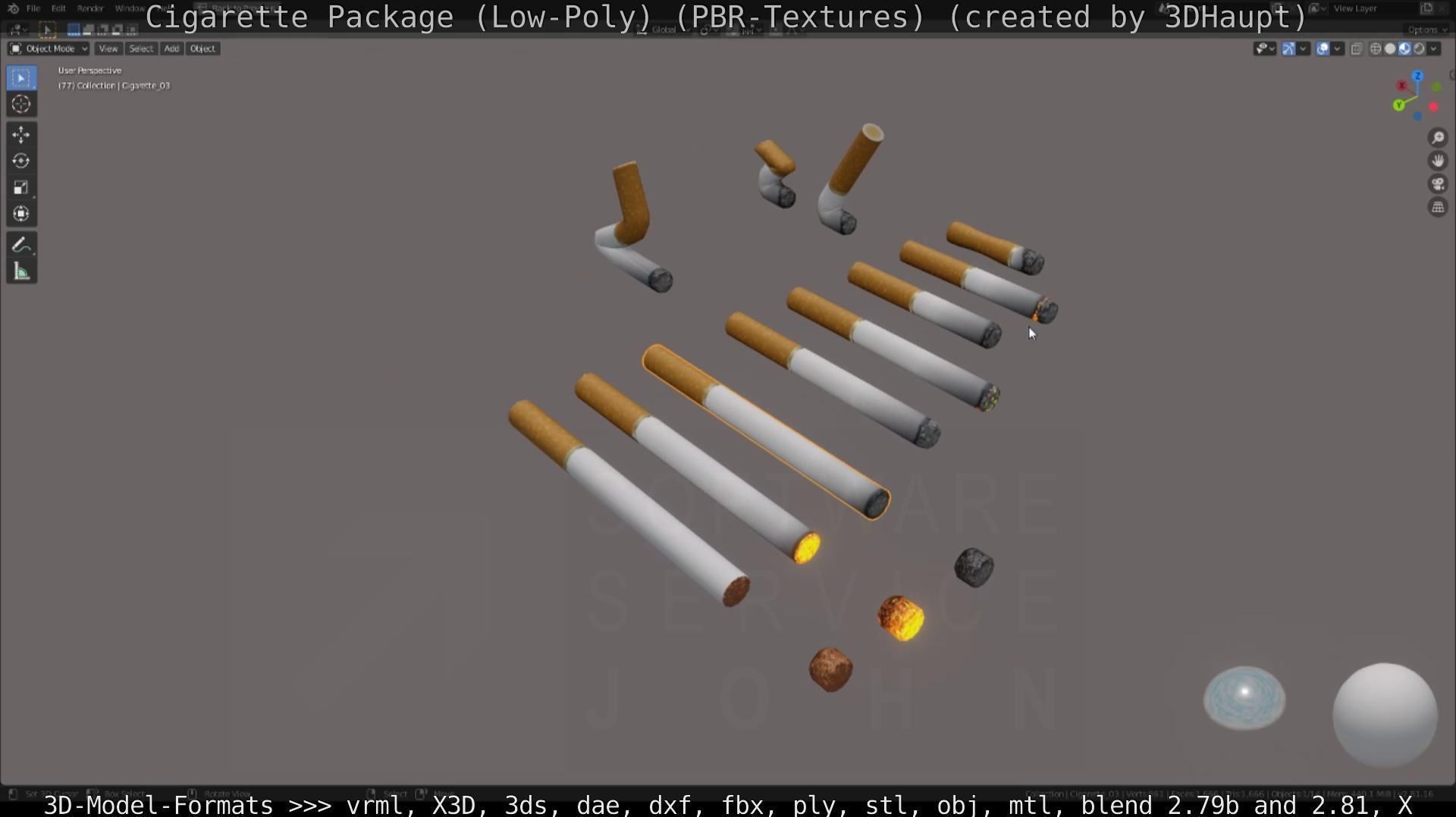 Low-Poly Cigarette Package Low-poly 3D model_22