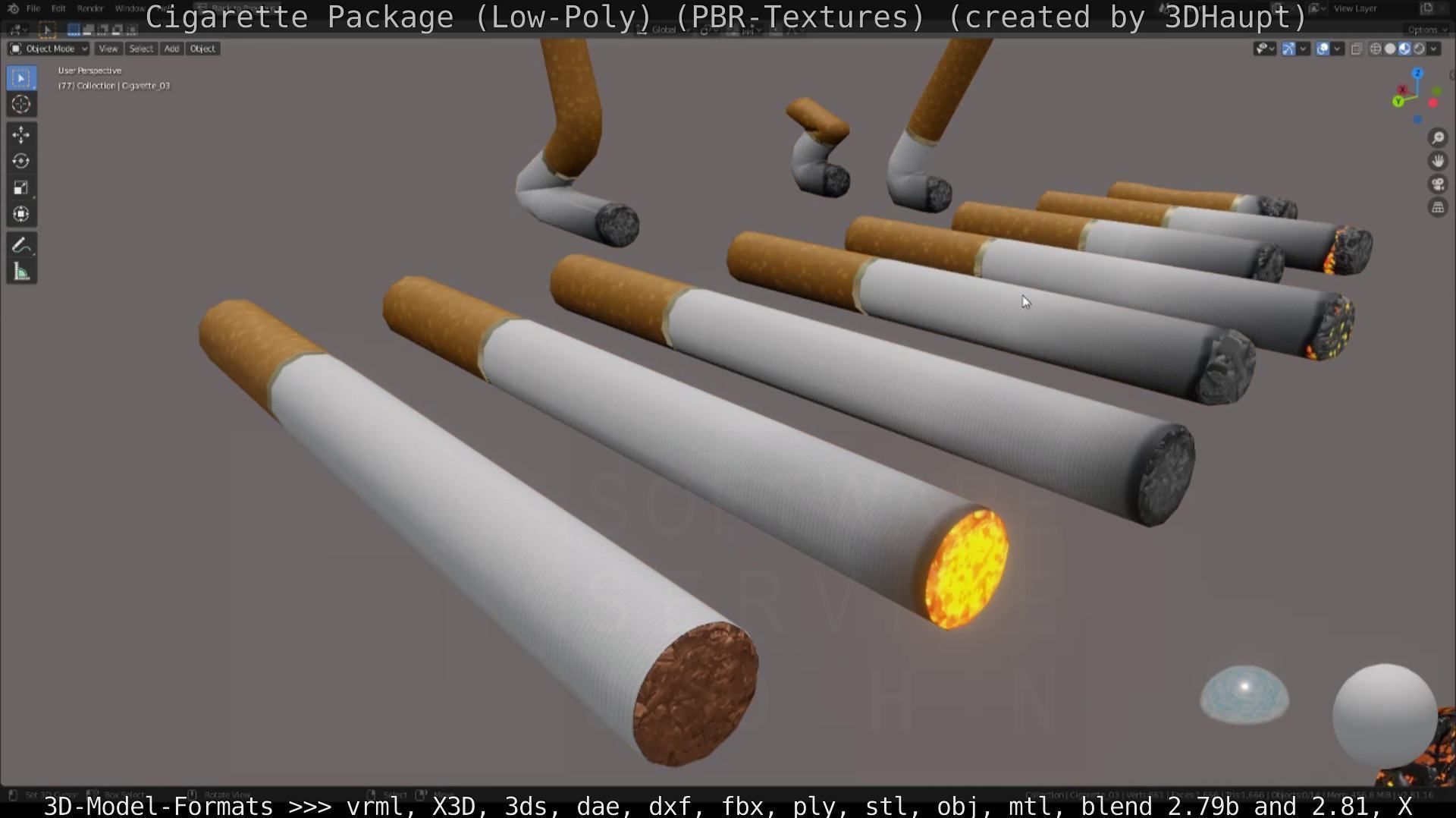 Low-Poly Cigarette Package Low-poly 3D model_96