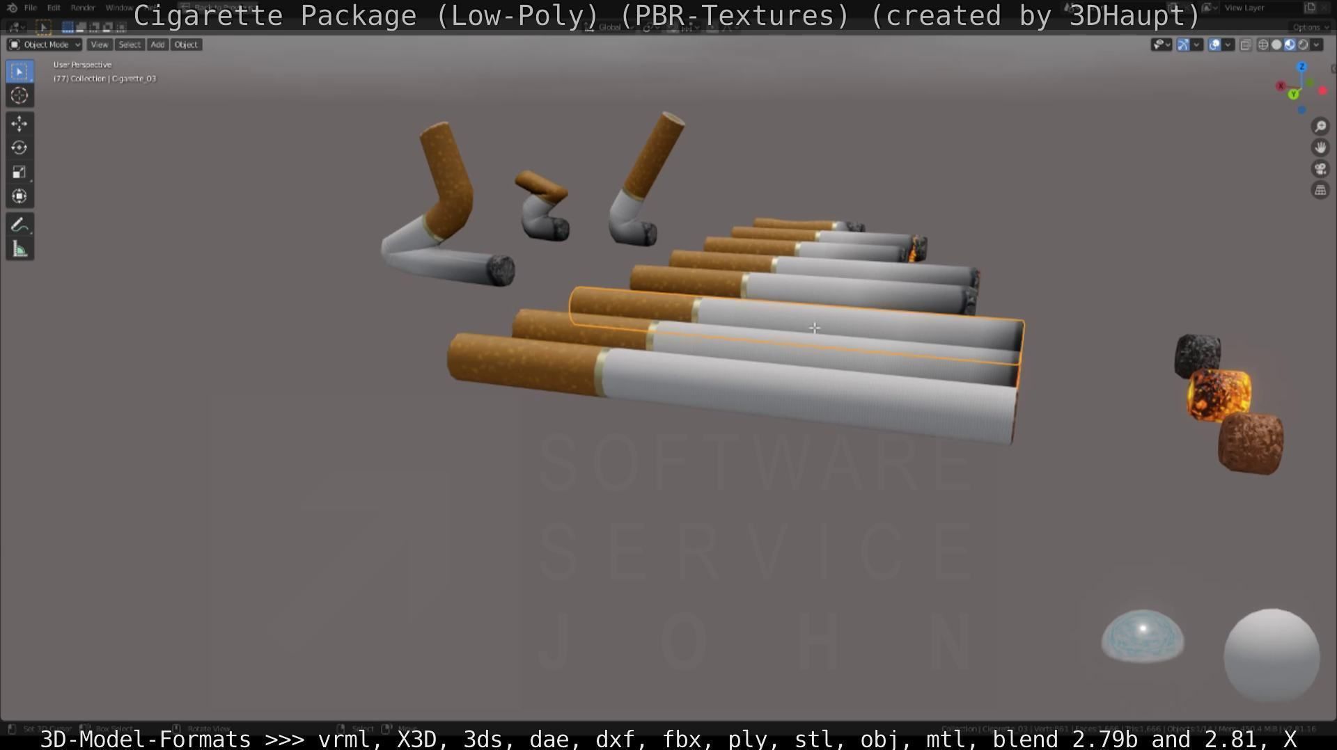 Low-Poly Cigarette Package Low-poly 3D model_72