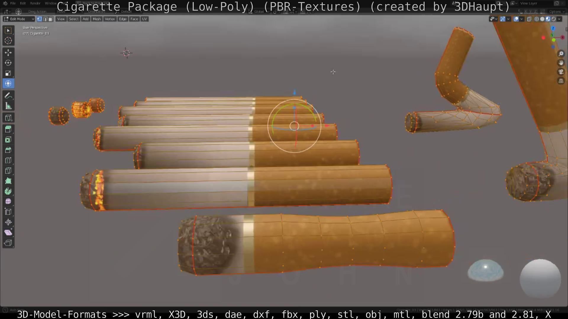 Low-Poly Cigarette Package Low-poly 3D model_80