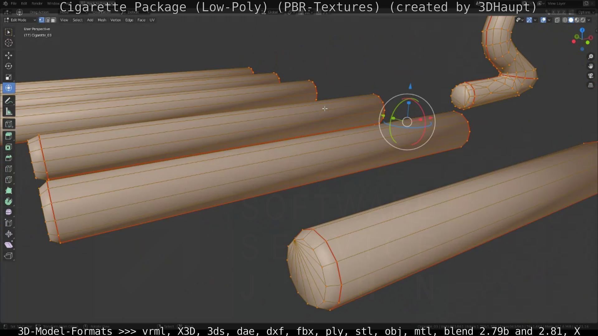 Low-Poly Cigarette Package Low-poly 3D model_33