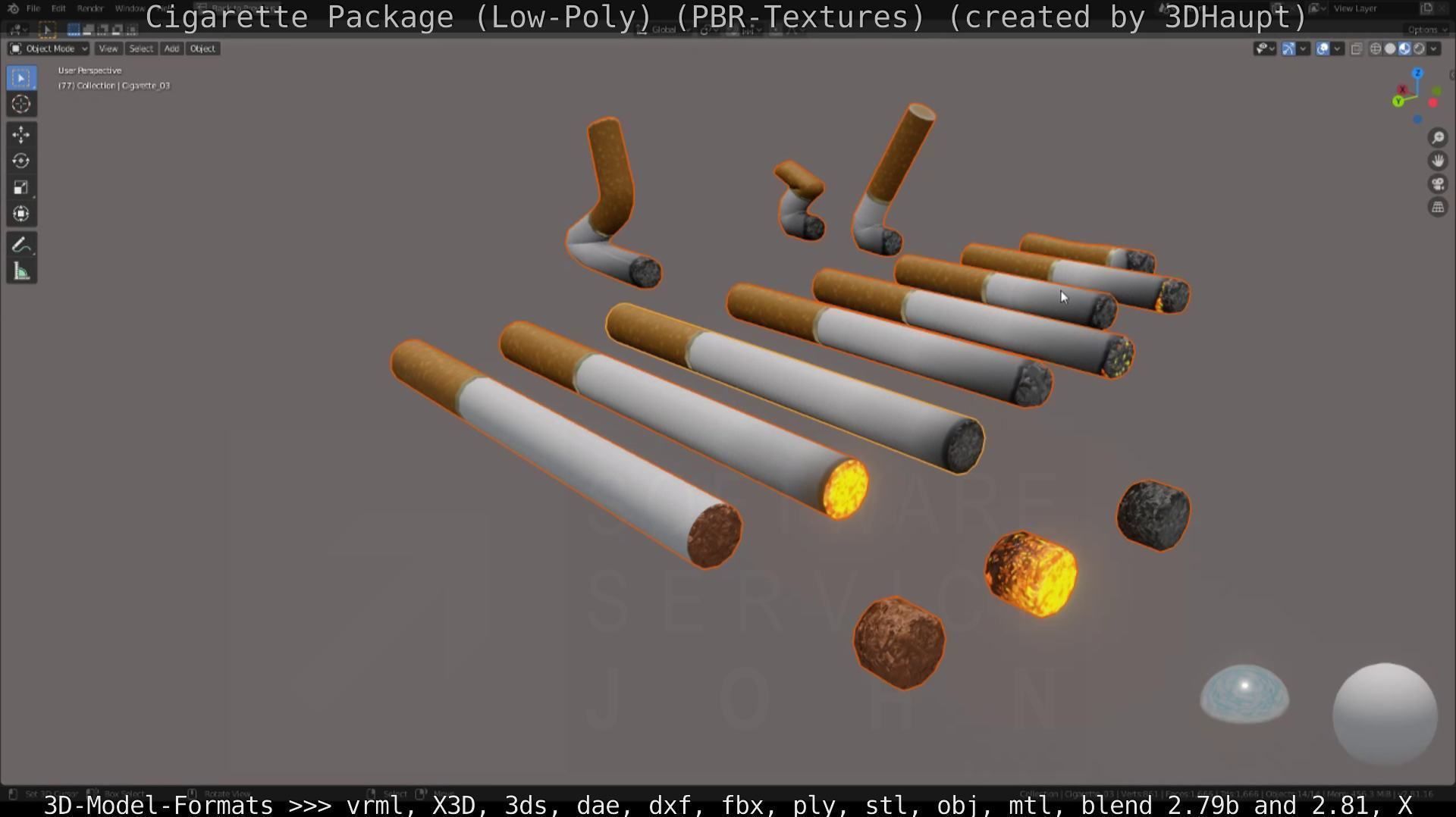 Low-Poly Cigarette Package Low-poly 3D model_97