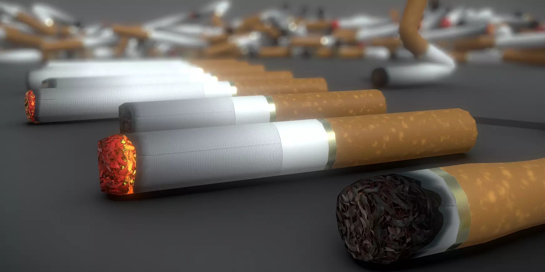 Low-Poly Cigarette Package Low-poly 3D model_0