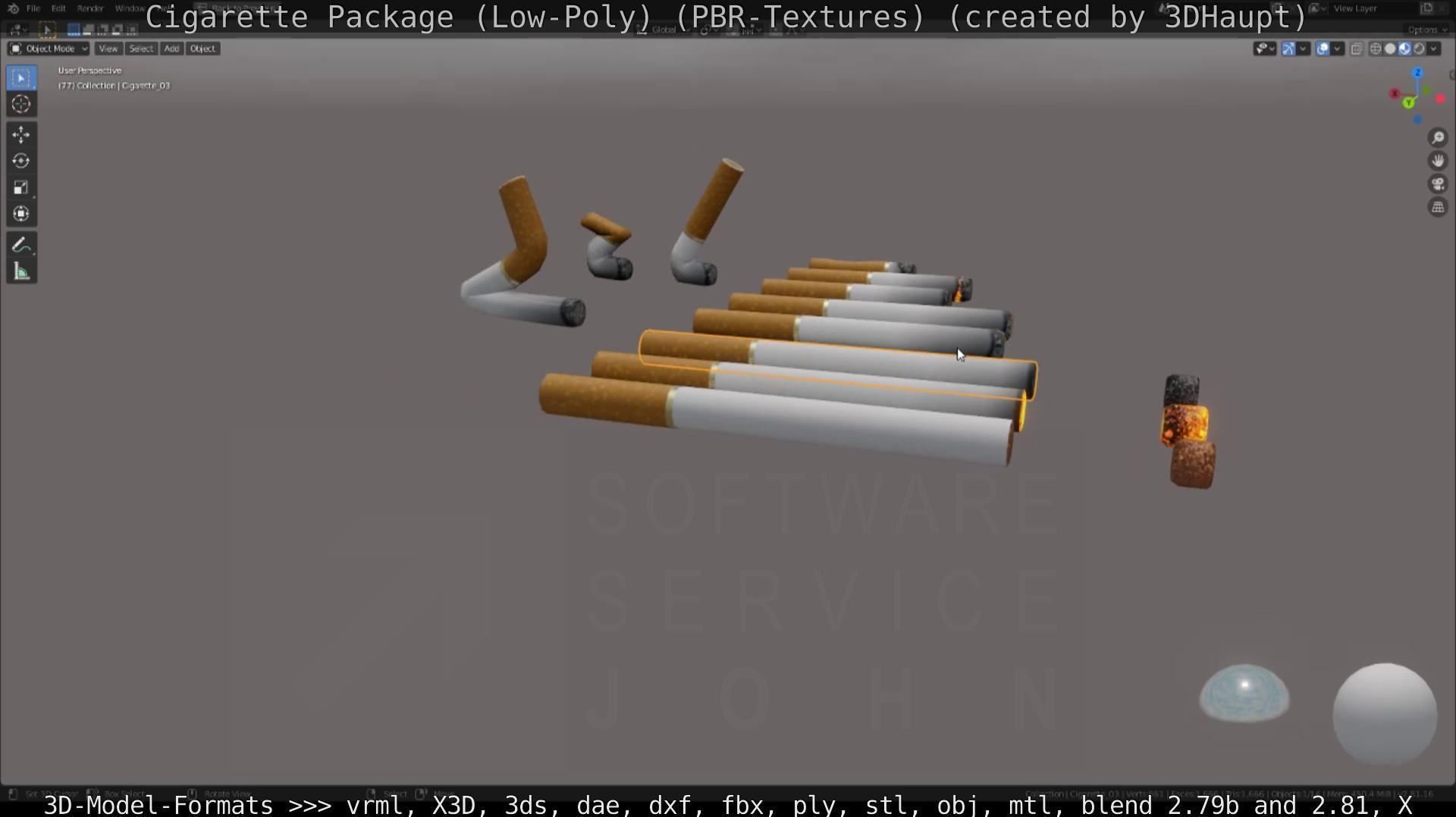 Low-Poly Cigarette Package Low-poly 3D model_71