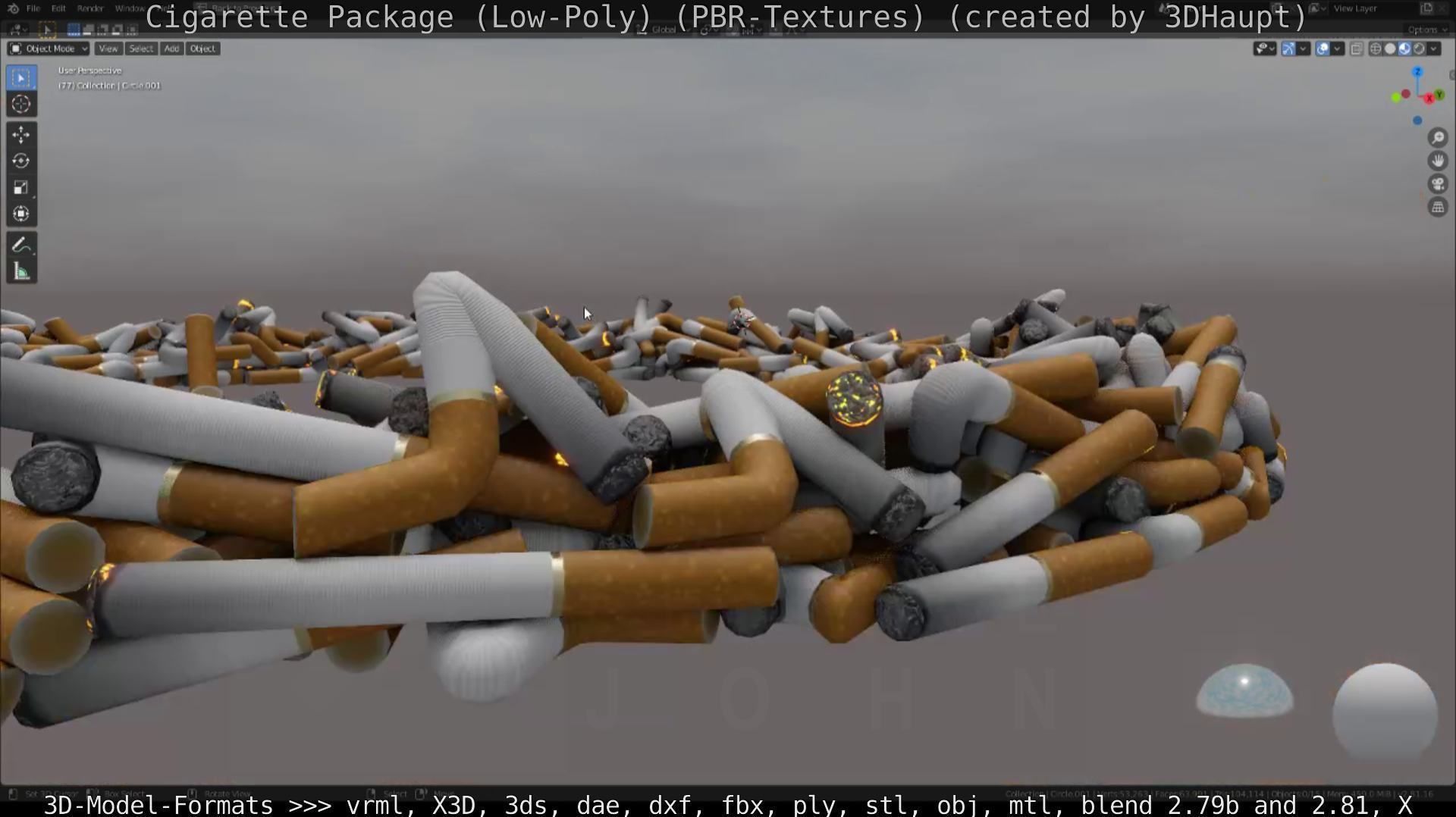 Low-Poly Cigarette Package Low-poly 3D model_141