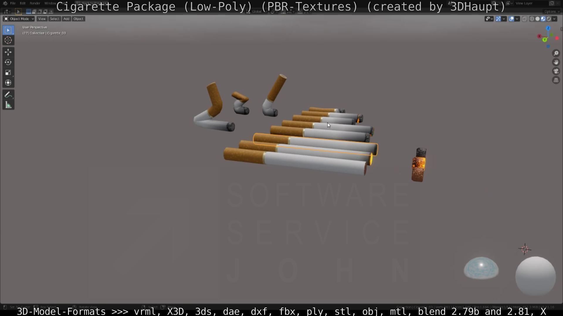 Low-Poly Cigarette Package Low-poly 3D model_74