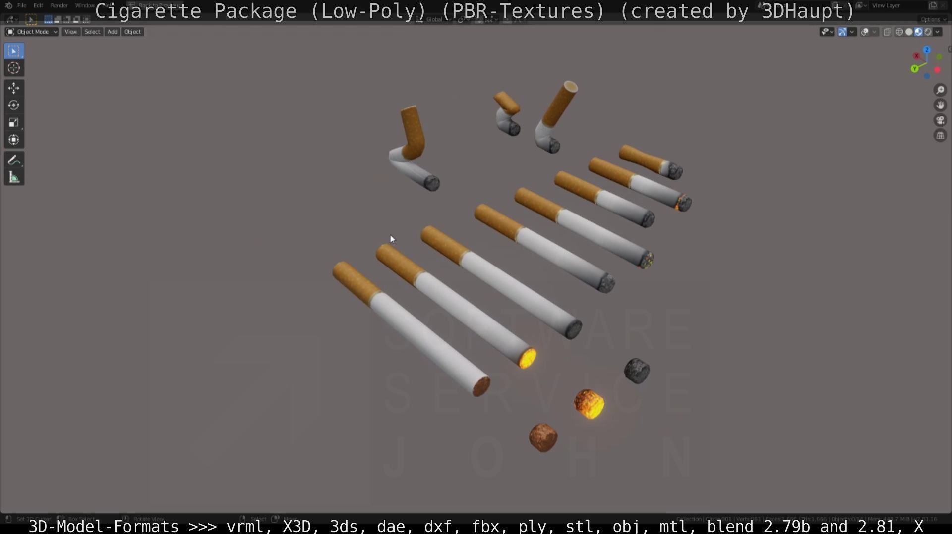 Low-Poly Cigarette Package Low-poly 3D model_68