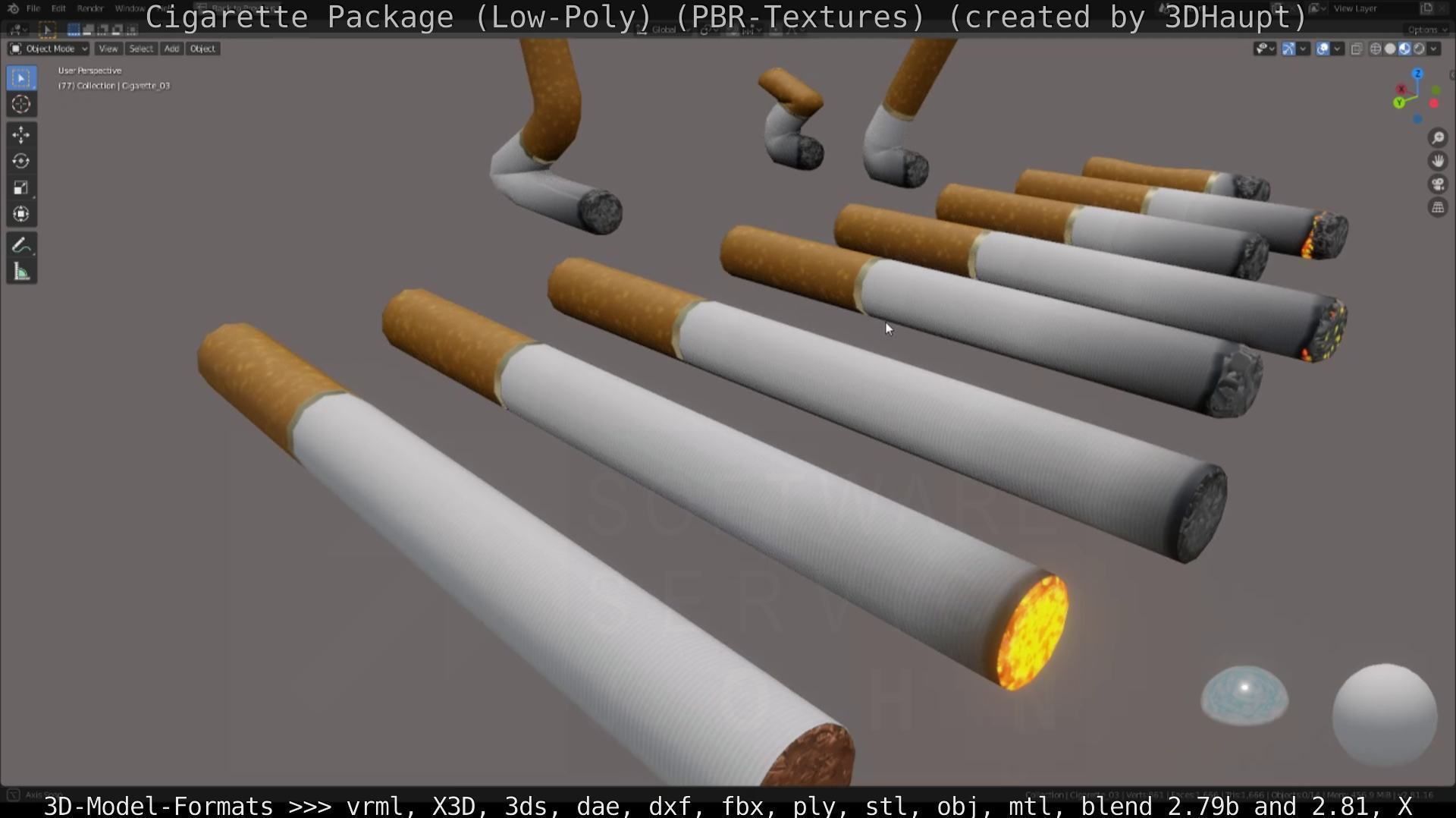 Low-Poly Cigarette Package Low-poly 3D model_39
