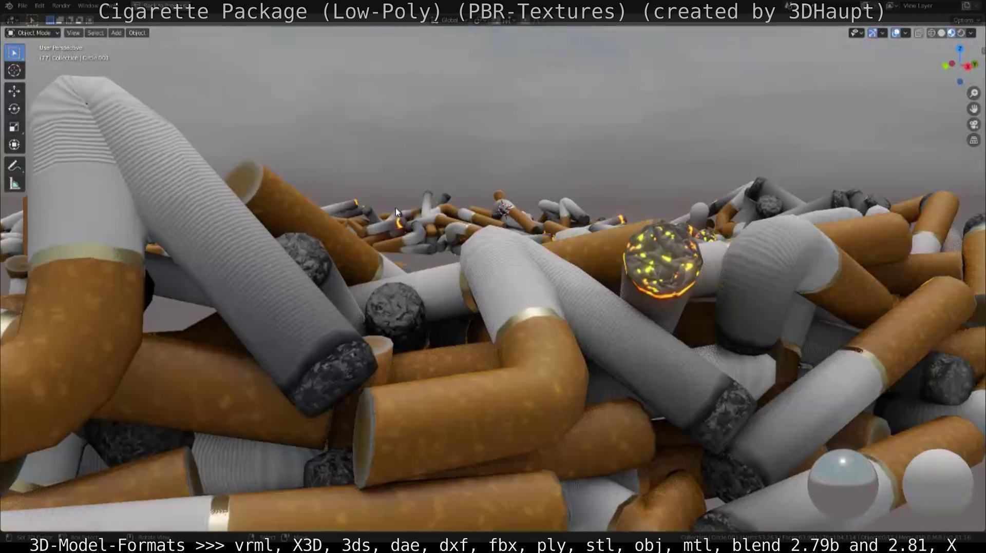 Low-Poly Cigarette Package Low-poly 3D model_139