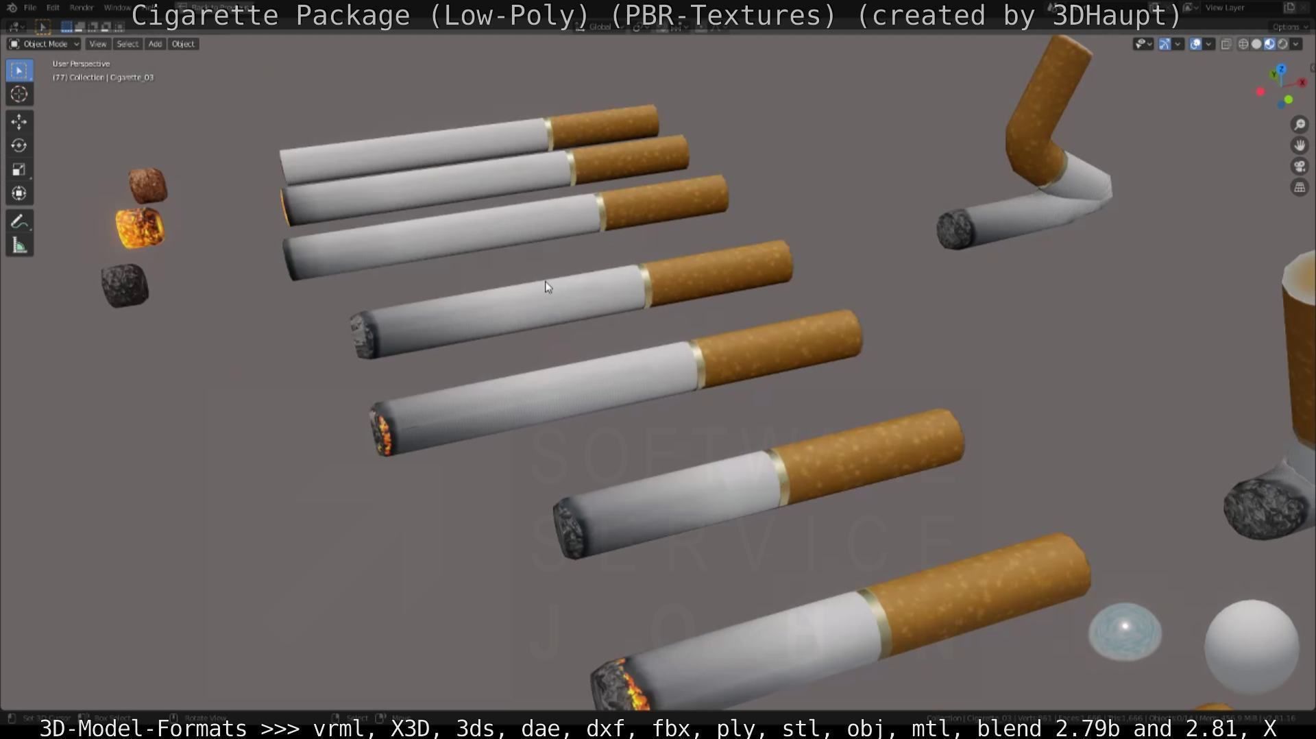 Low-Poly Cigarette Package Low-poly 3D model_25