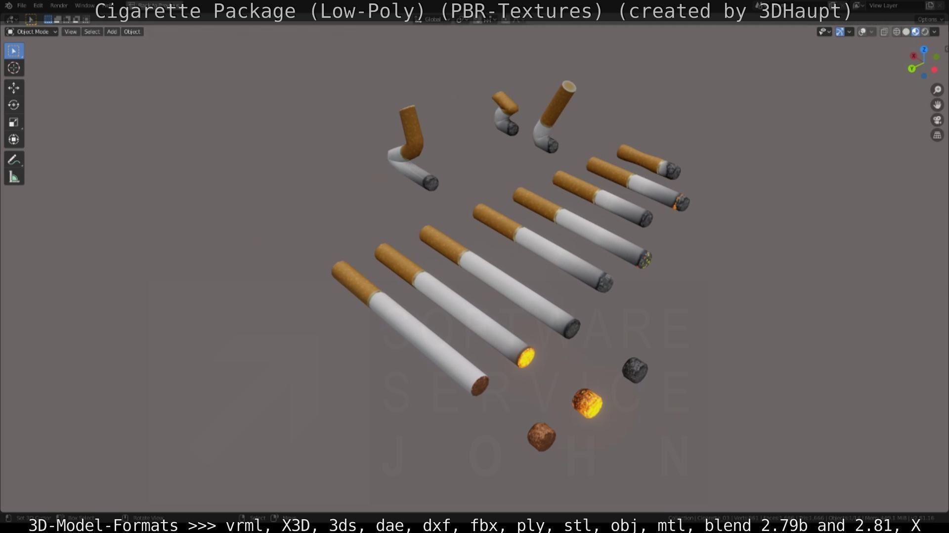 Low-Poly Cigarette Package Low-poly 3D model_70