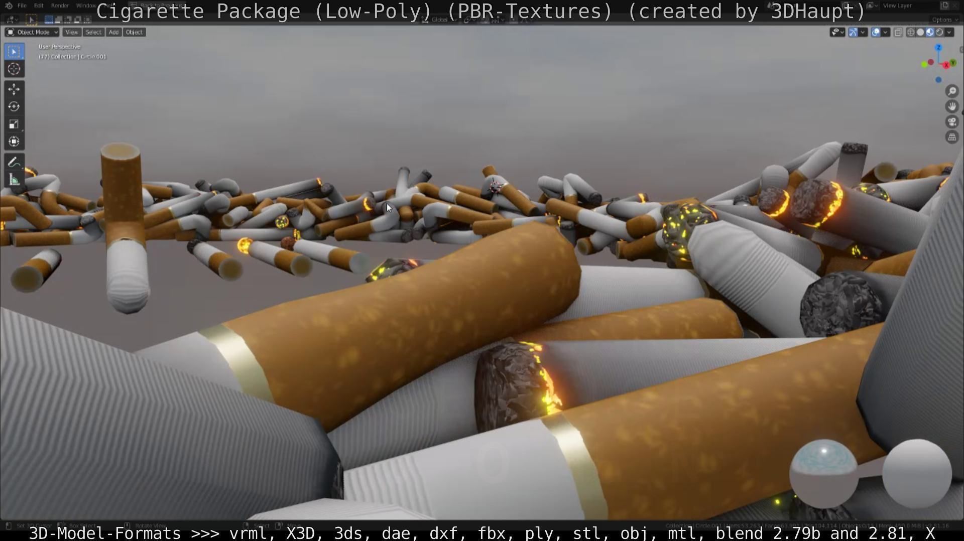 Low-Poly Cigarette Package Low-poly 3D model_140