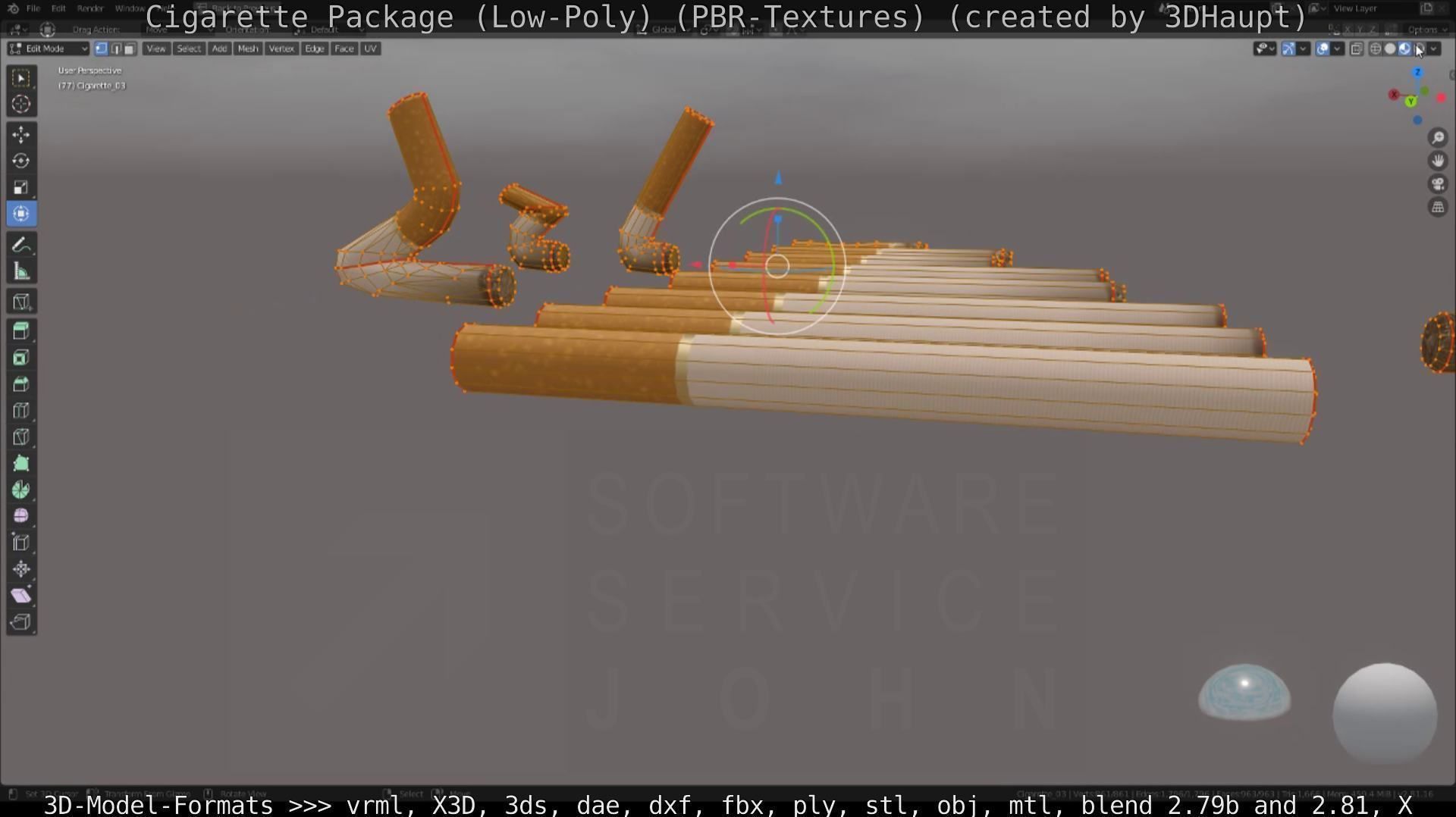 Low-Poly Cigarette Package Low-poly 3D model_84