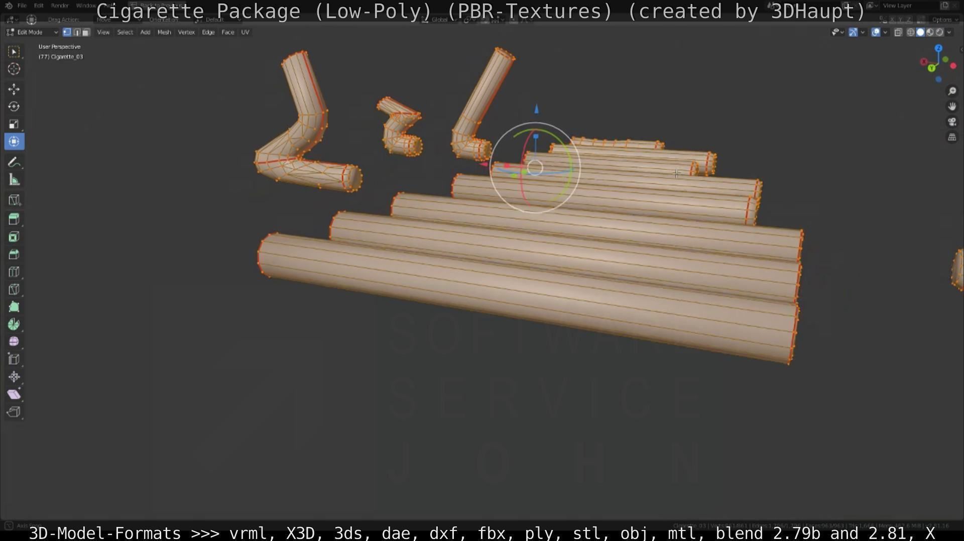 Low-Poly Cigarette Package Low-poly 3D model_86