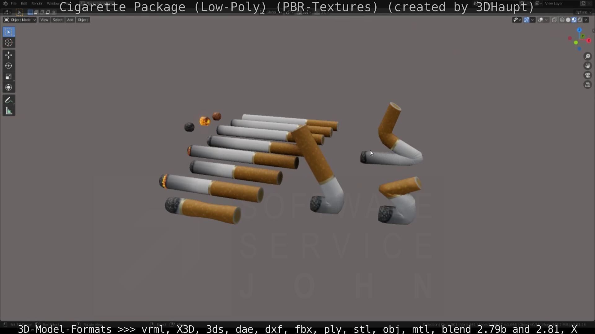 Low-Poly Cigarette Package Low-poly 3D model_21