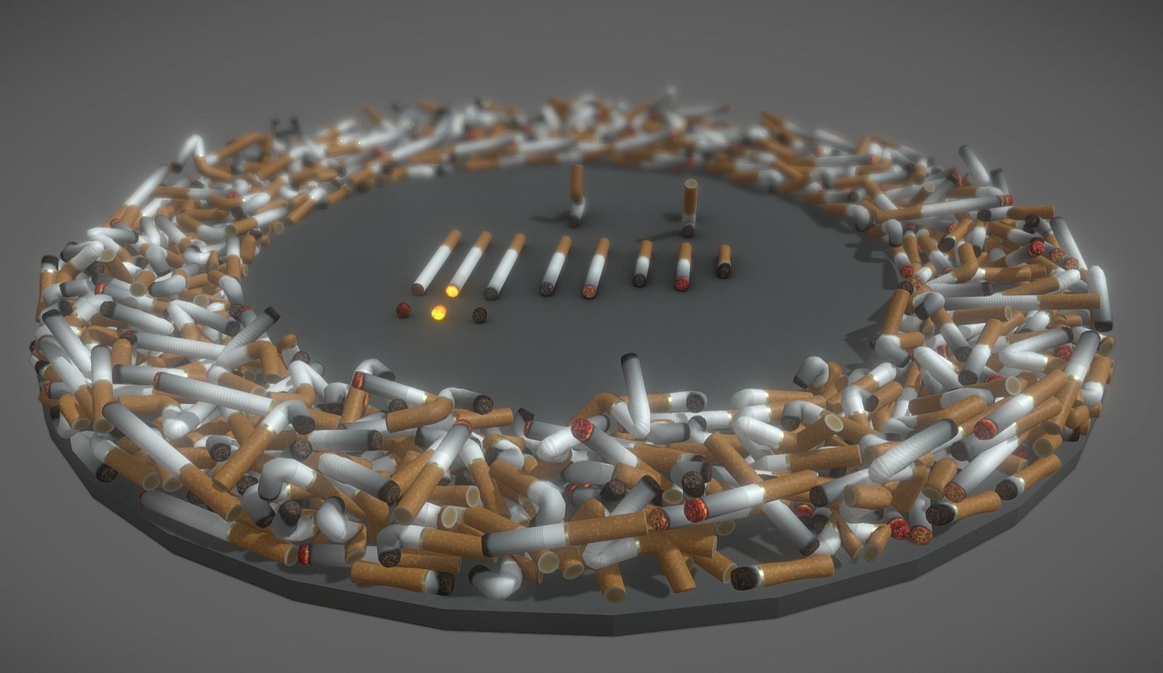 Low-Poly Cigarette Package Low-poly 3D model_5