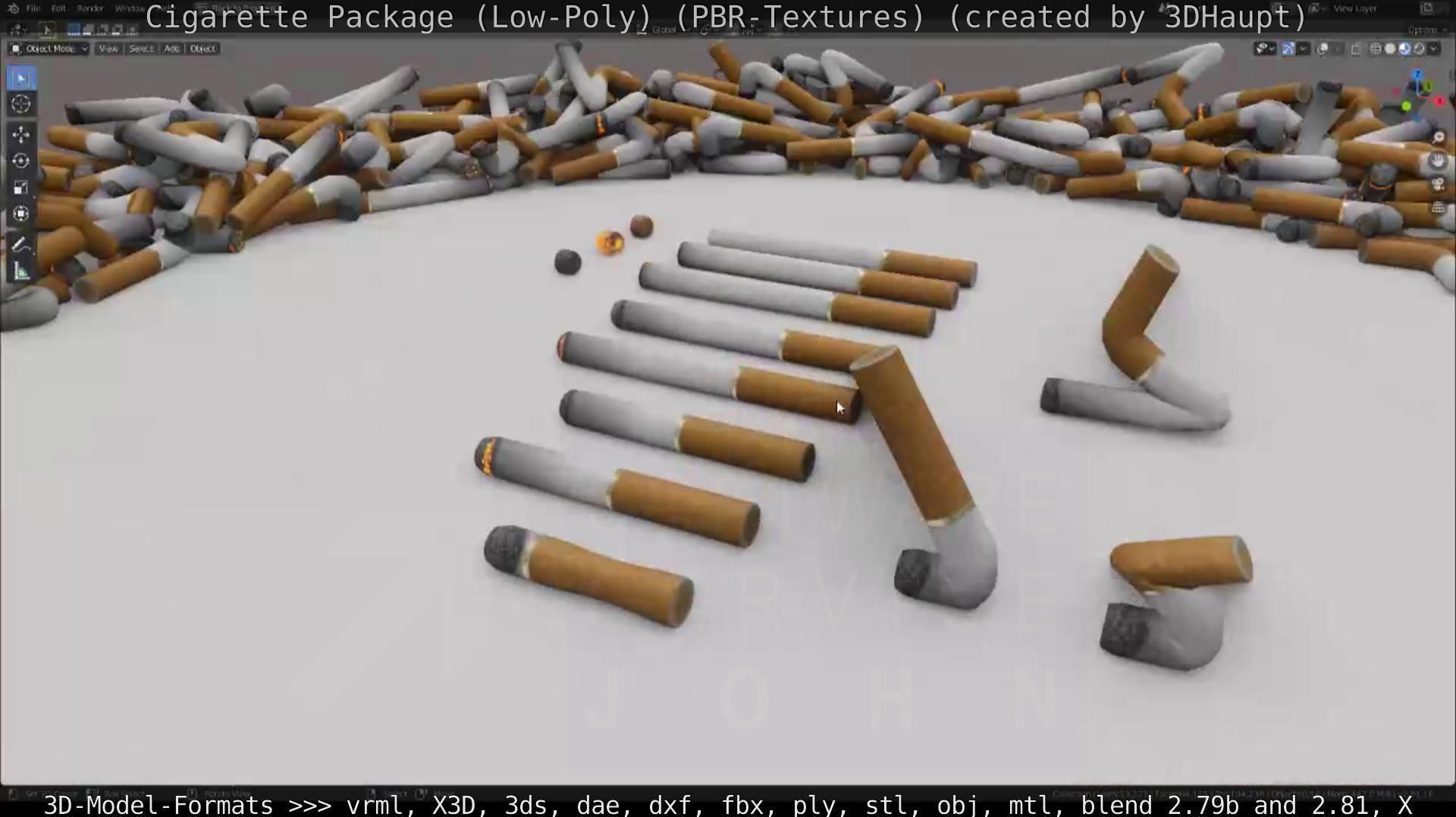 Low-Poly Cigarette Package Low-poly 3D model_56