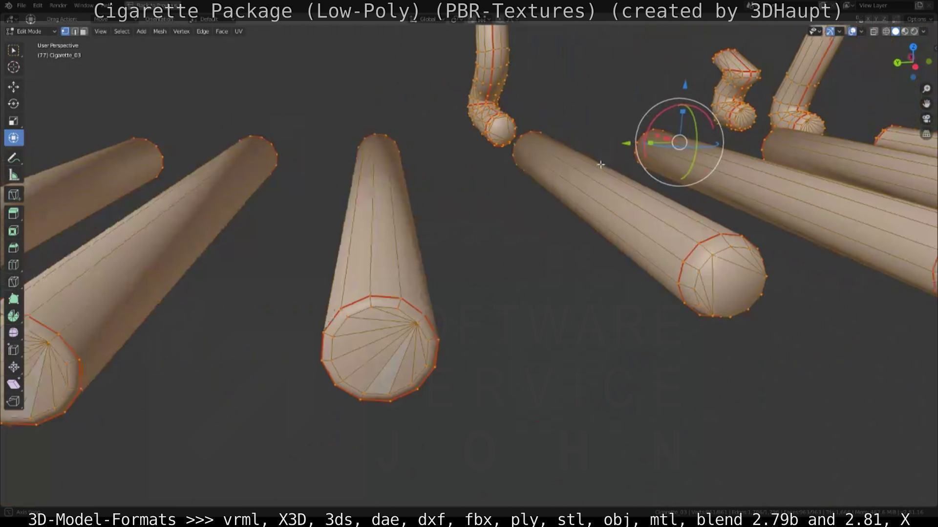 Low-Poly Cigarette Package Low-poly 3D model_91