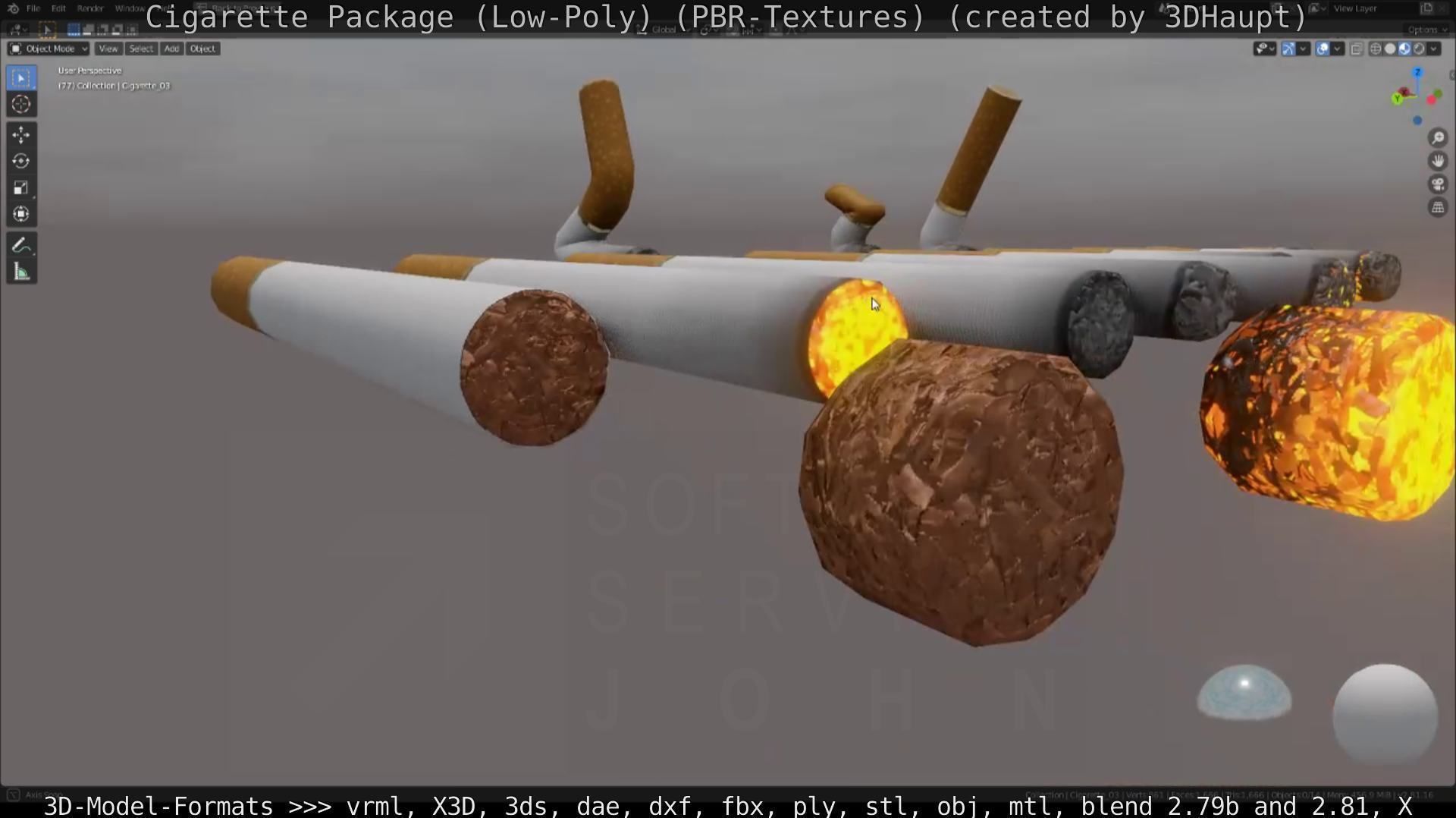 Low-Poly Cigarette Package Low-poly 3D model_98