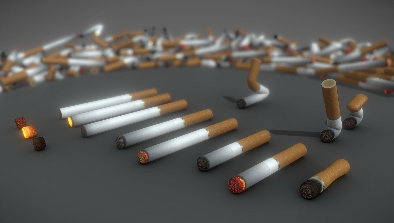 Low-Poly Cigarette Package Low-poly 3D model_4