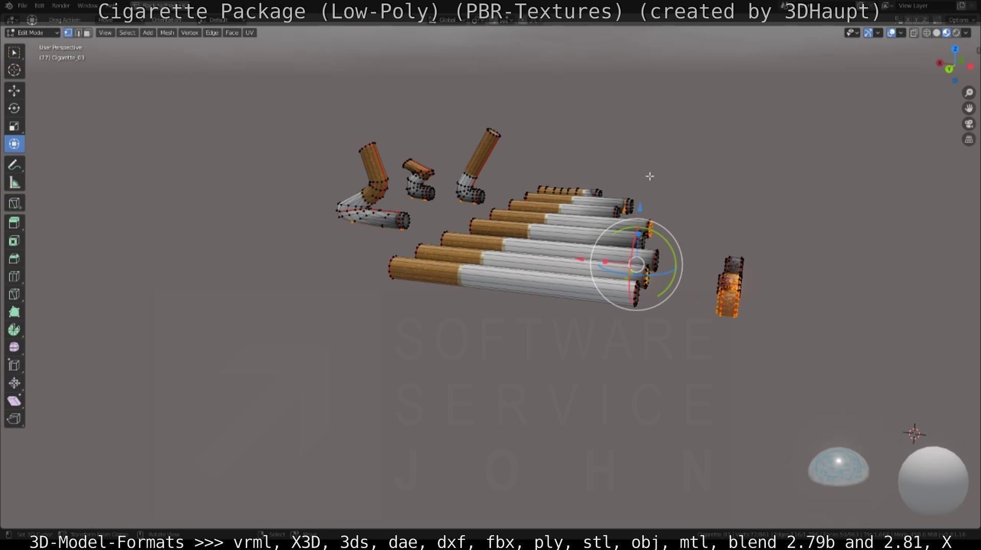 Low-Poly Cigarette Package Low-poly 3D model_77