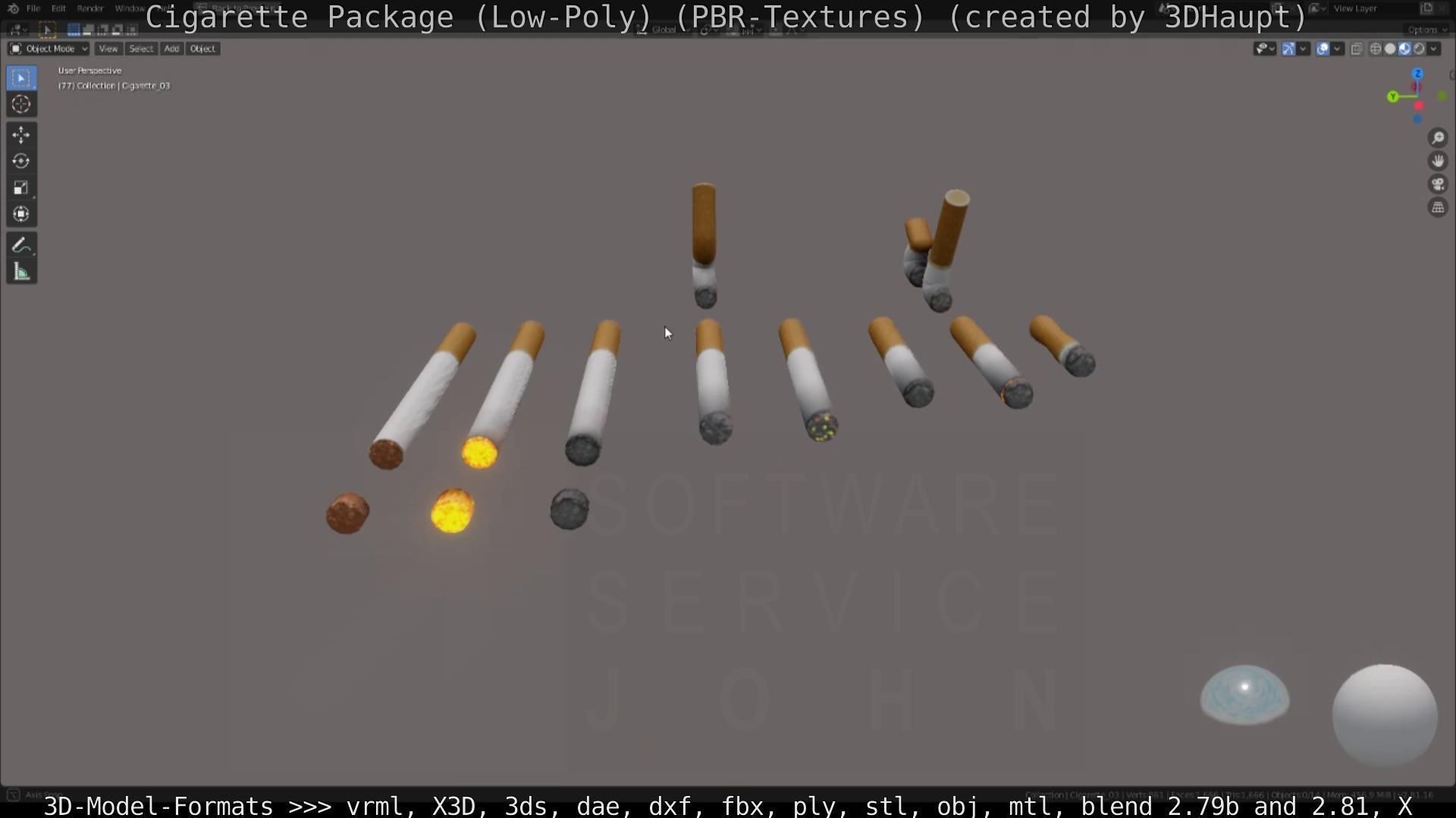 Low-Poly Cigarette Package Low-poly 3D model_103
