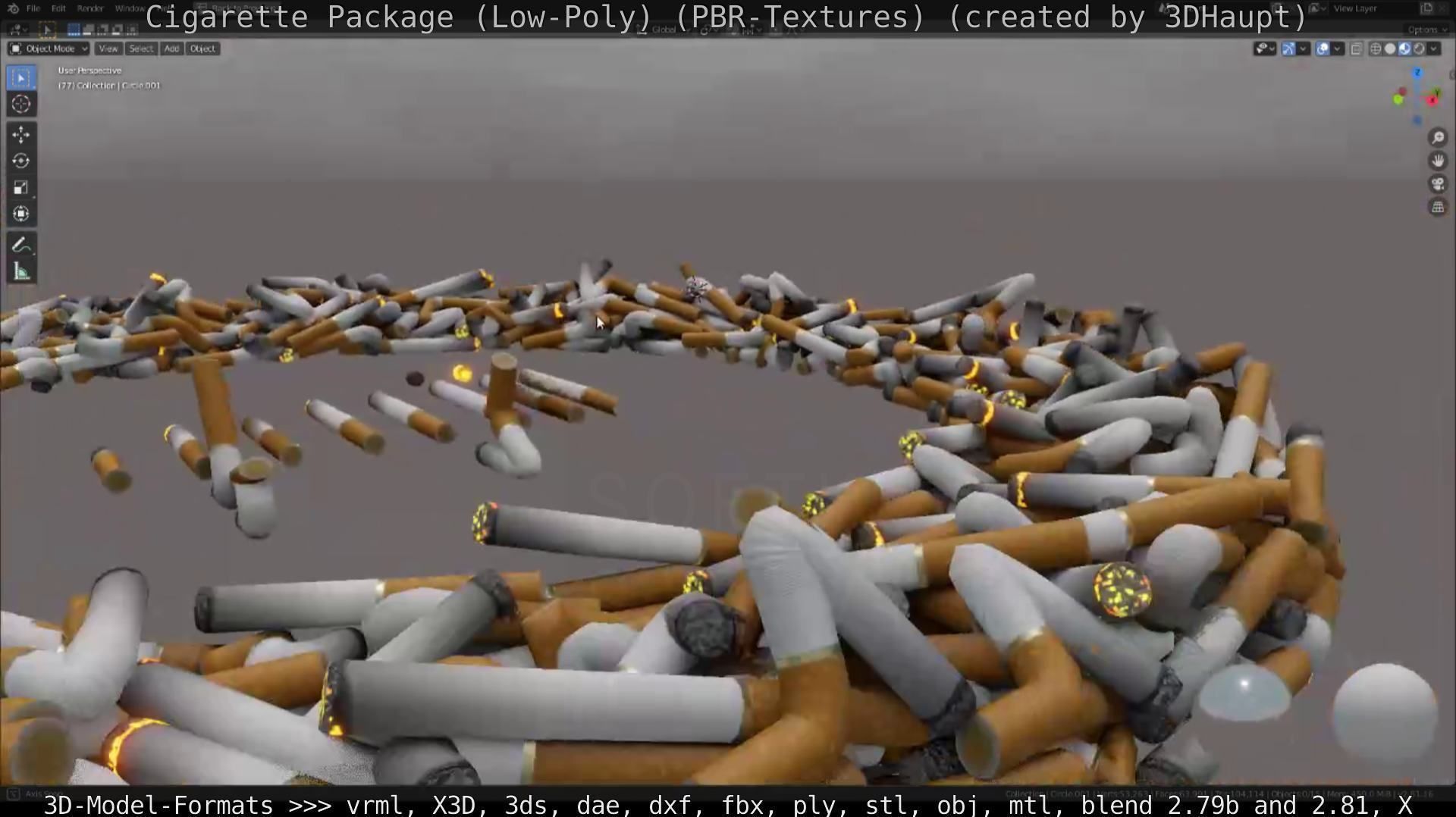 Low-Poly Cigarette Package Low-poly 3D model_138