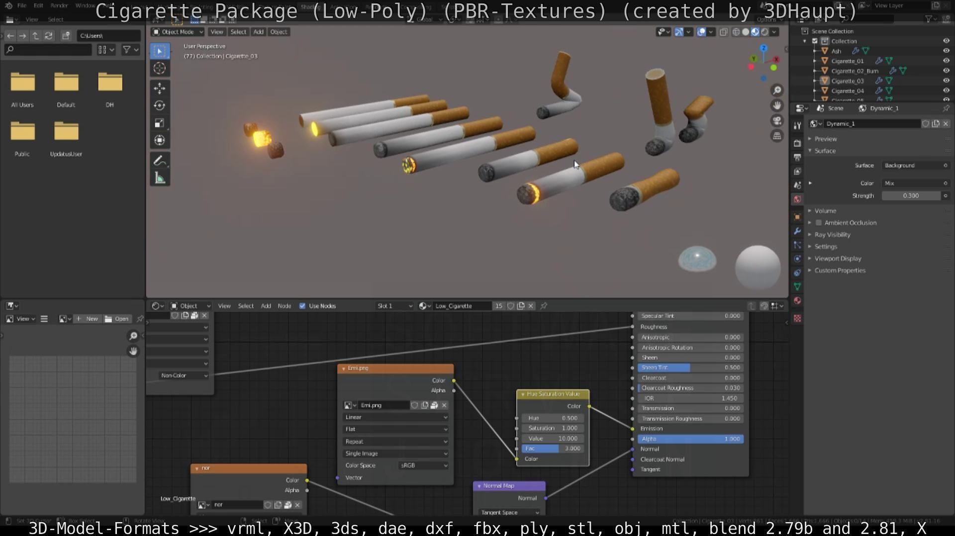 Low-Poly Cigarette Package Low-poly 3D model_111