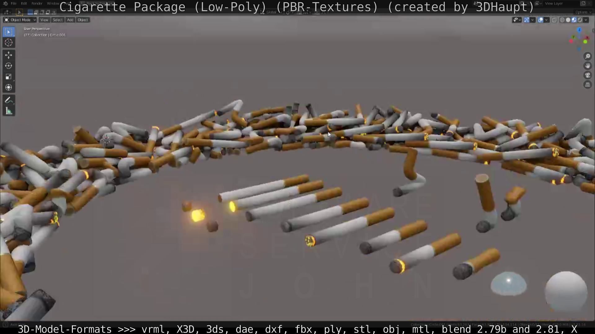 Low-Poly Cigarette Package Low-poly 3D model_142