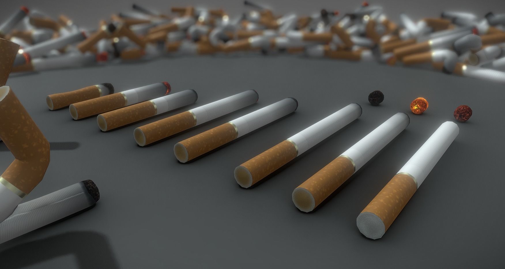 Low-Poly Cigarette Package Low-poly 3D model_6