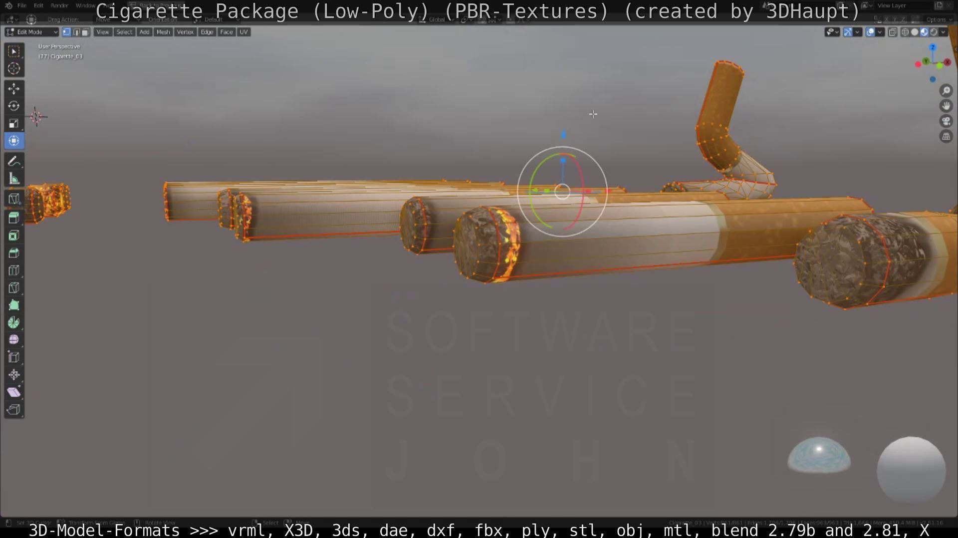 Low-Poly Cigarette Package Low-poly 3D model_78