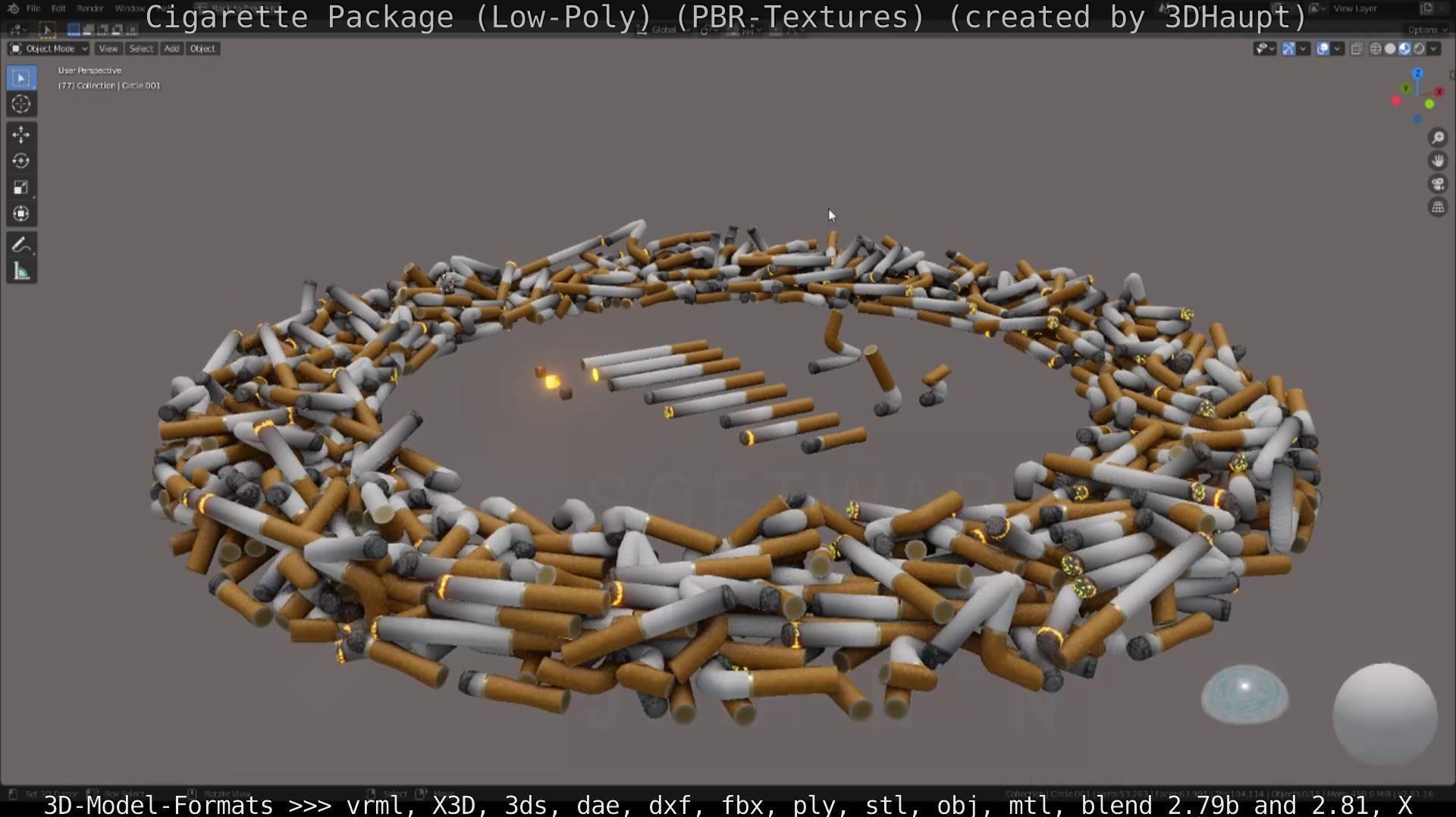 Low-Poly Cigarette Package Low-poly 3D model_119