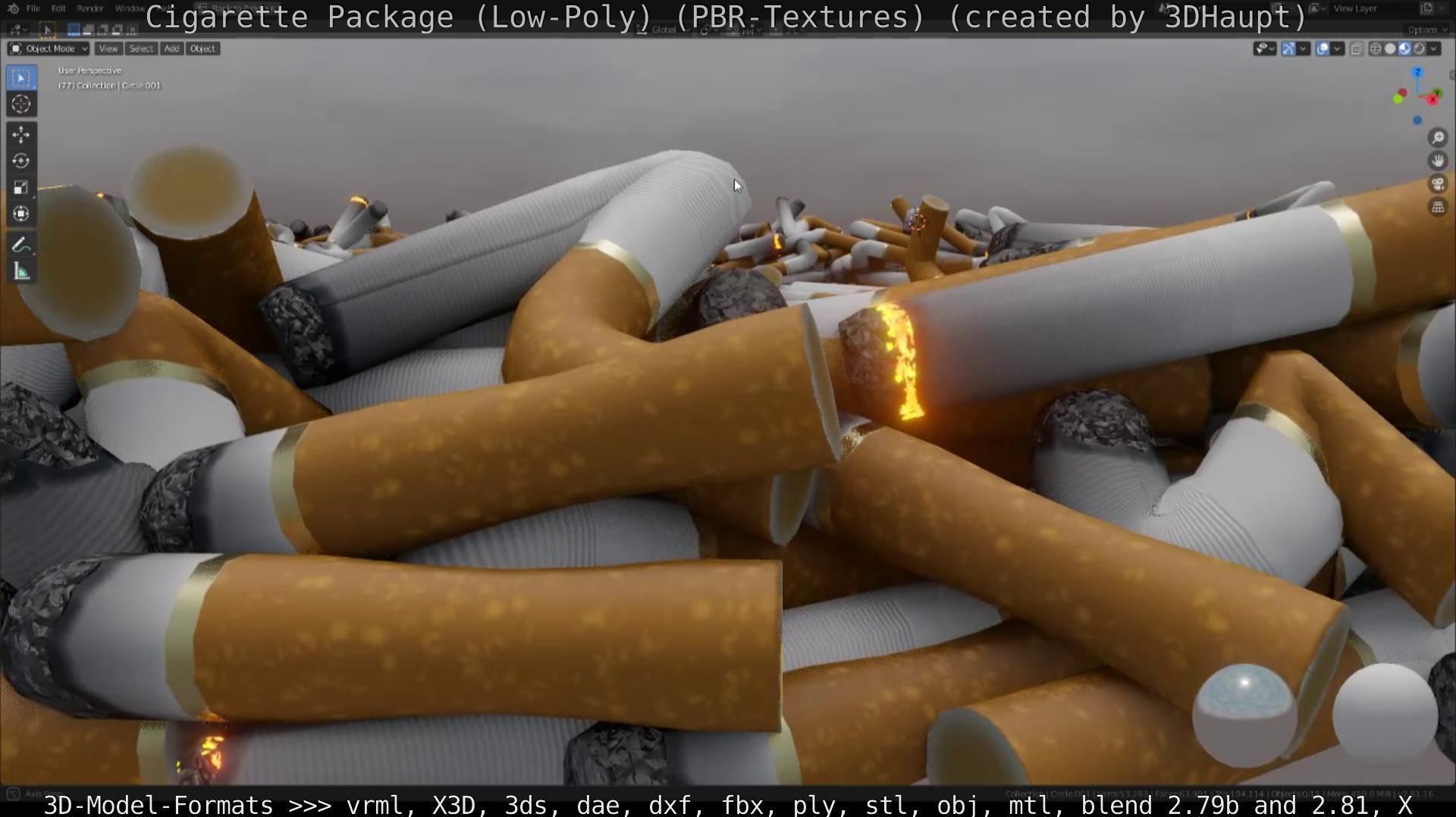 Low-Poly Cigarette Package Low-poly 3D model_124