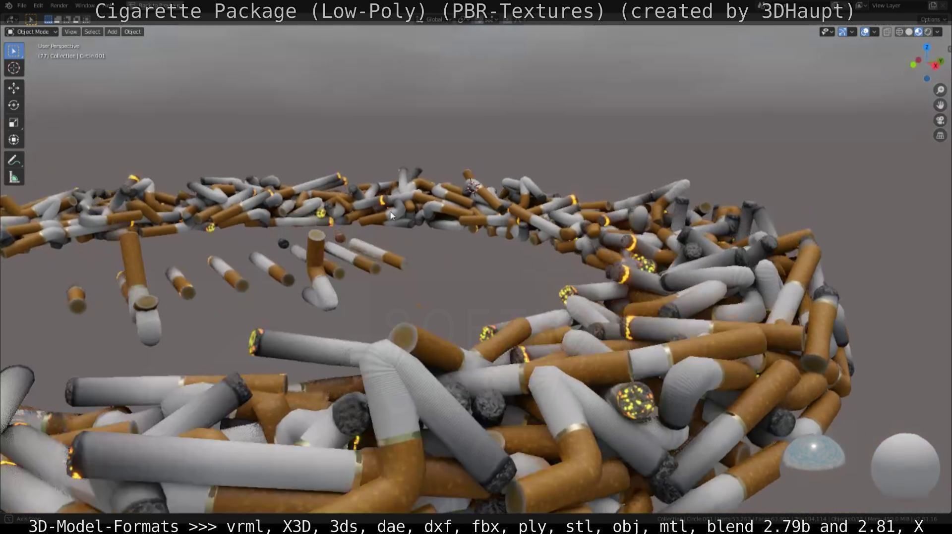 Low-Poly Cigarette Package Low-poly 3D model_143