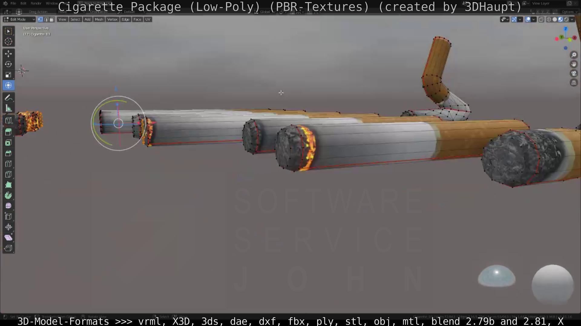 Low-Poly Cigarette Package Low-poly 3D model_16