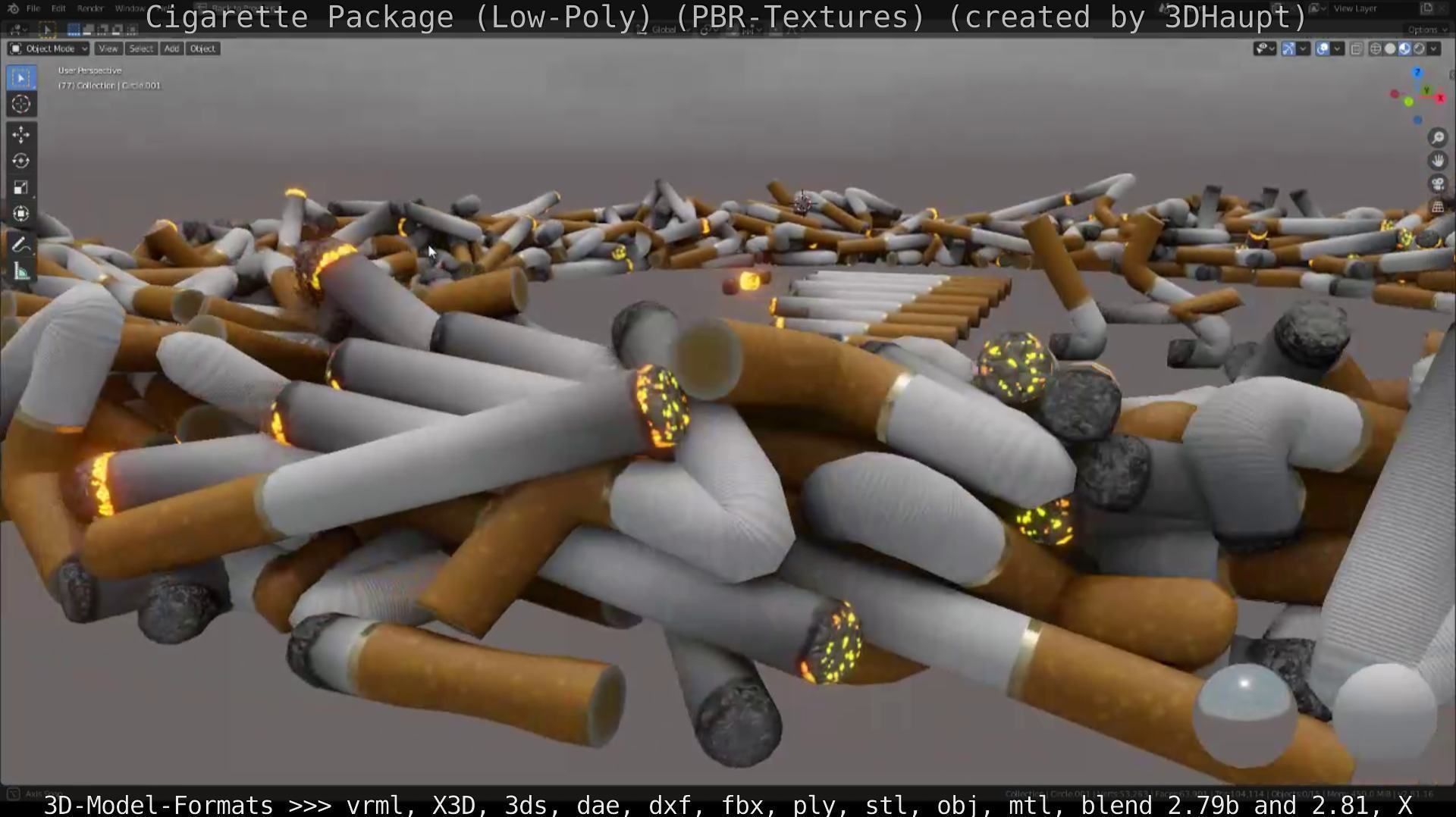 Low-Poly Cigarette Package Low-poly 3D model_125