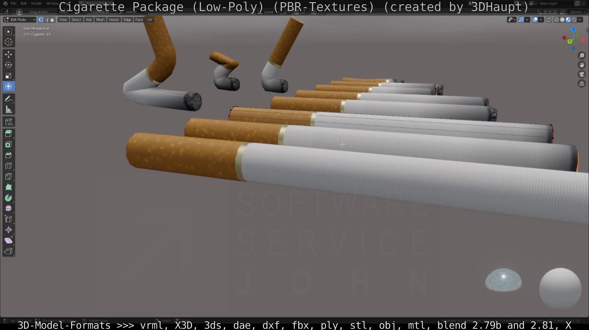Low-Poly Cigarette Package Low-poly 3D model_73