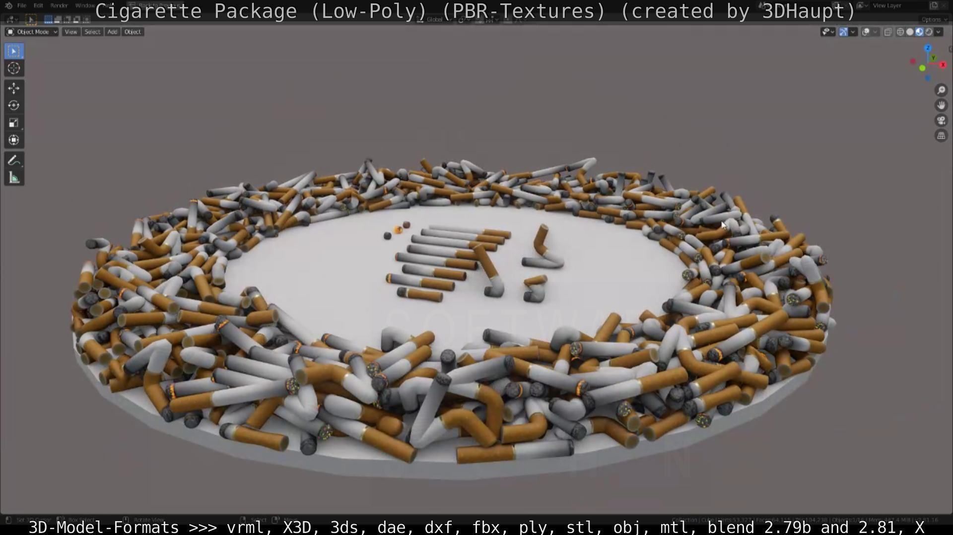 Low-Poly Cigarette Package Low-poly 3D model_60