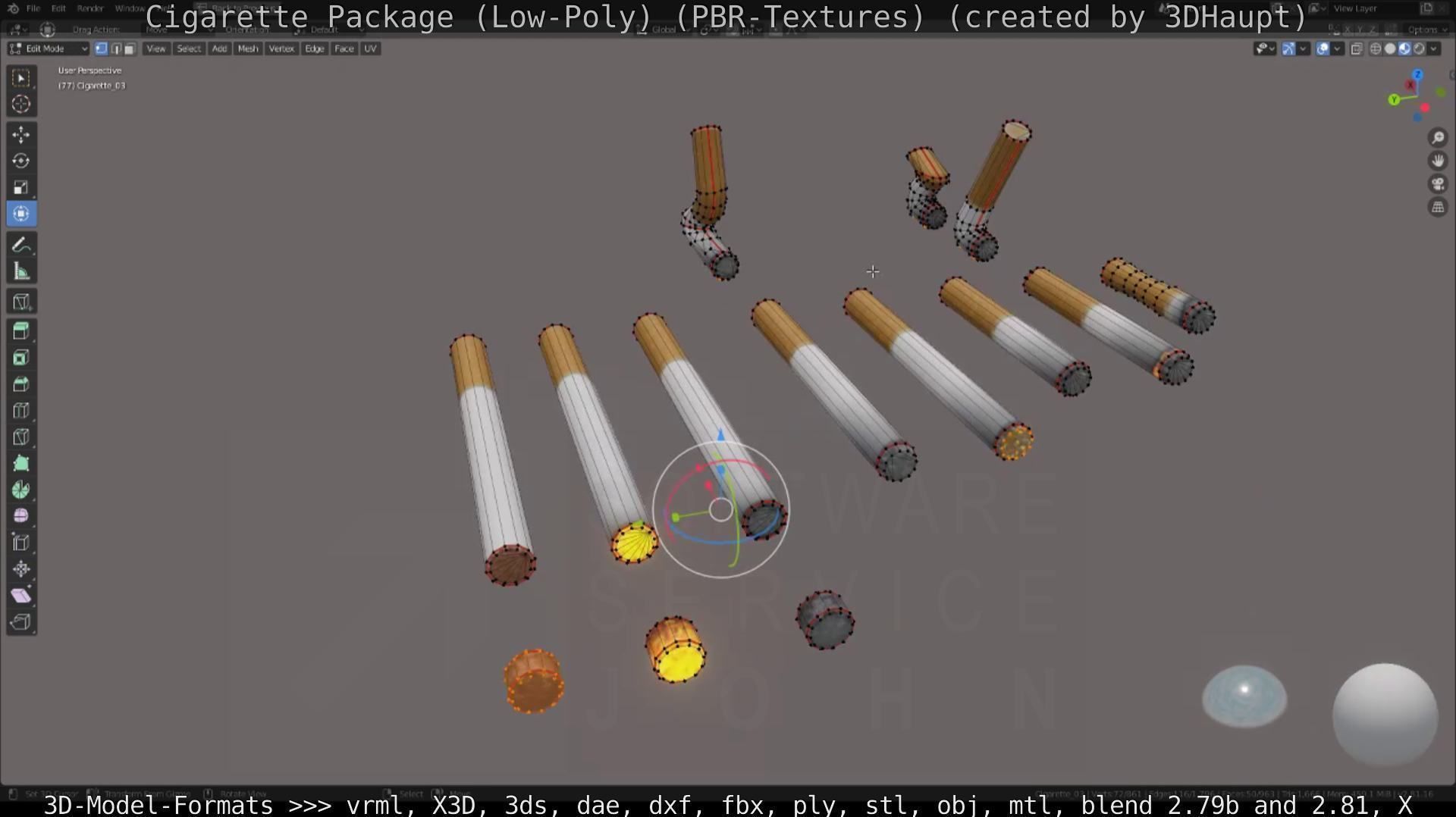 Low-Poly Cigarette Package Low-poly 3D model_76