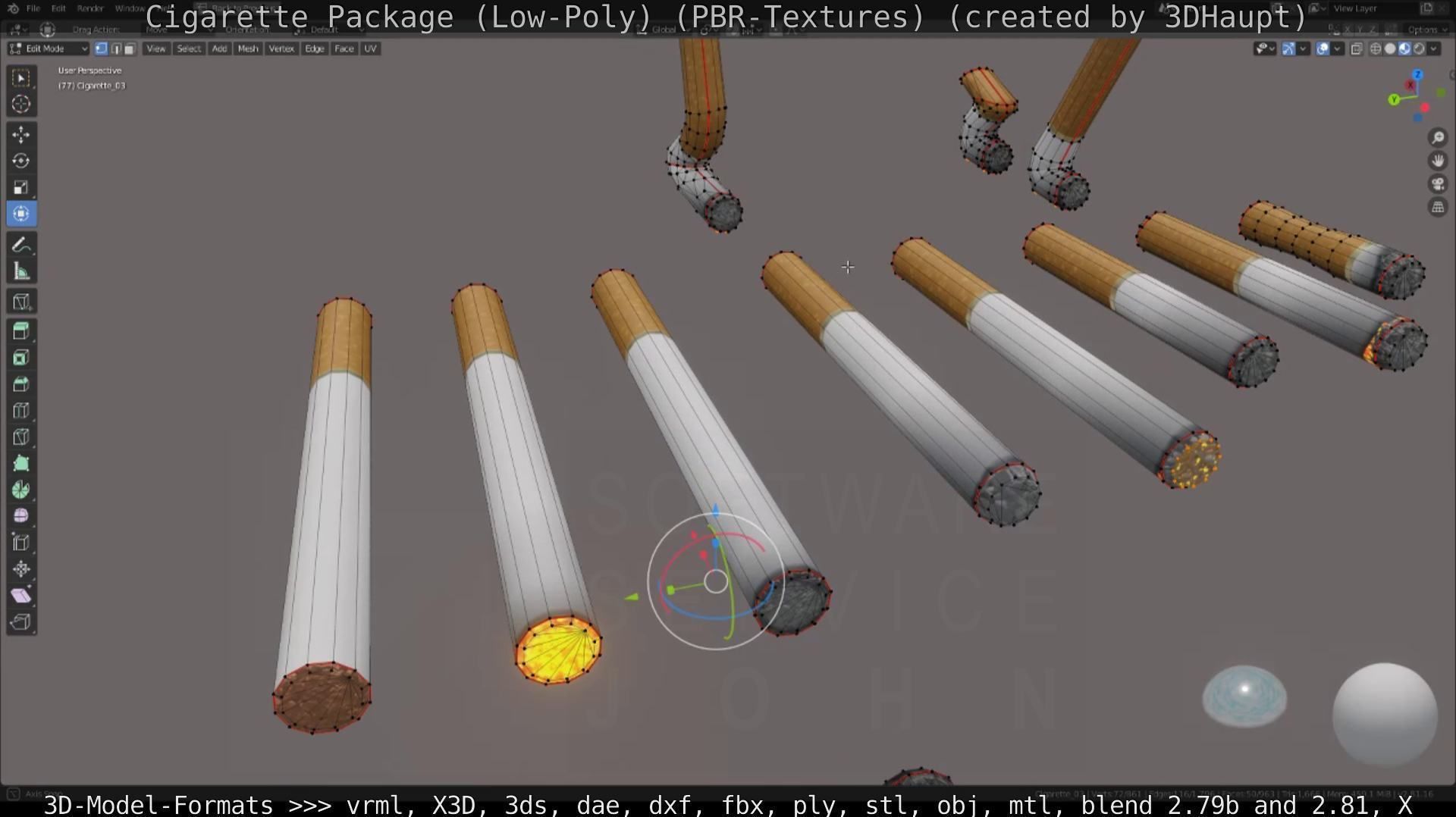 Low-Poly Cigarette Package Low-poly 3D model_40