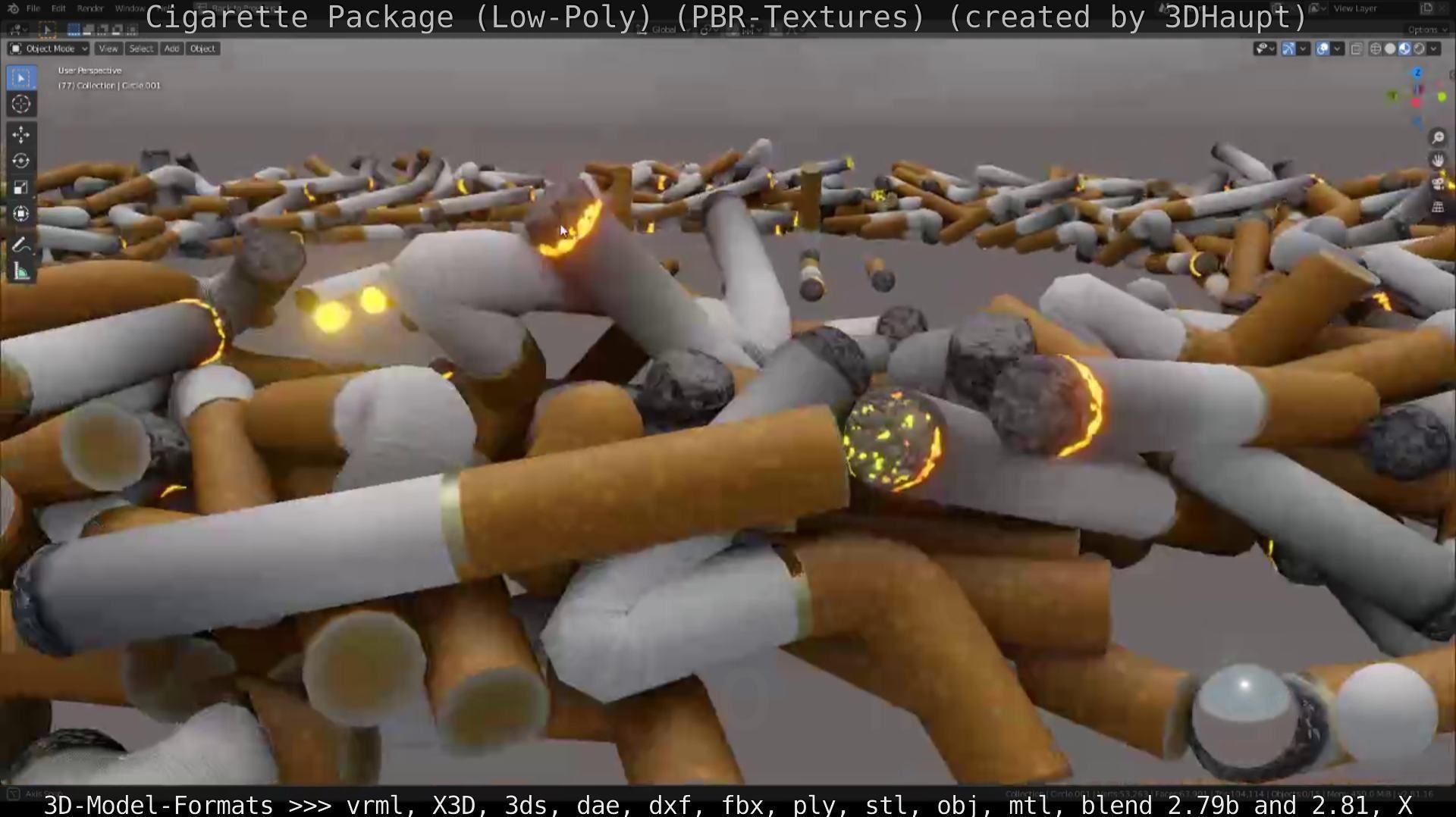 Low-Poly Cigarette Package Low-poly 3D model_130