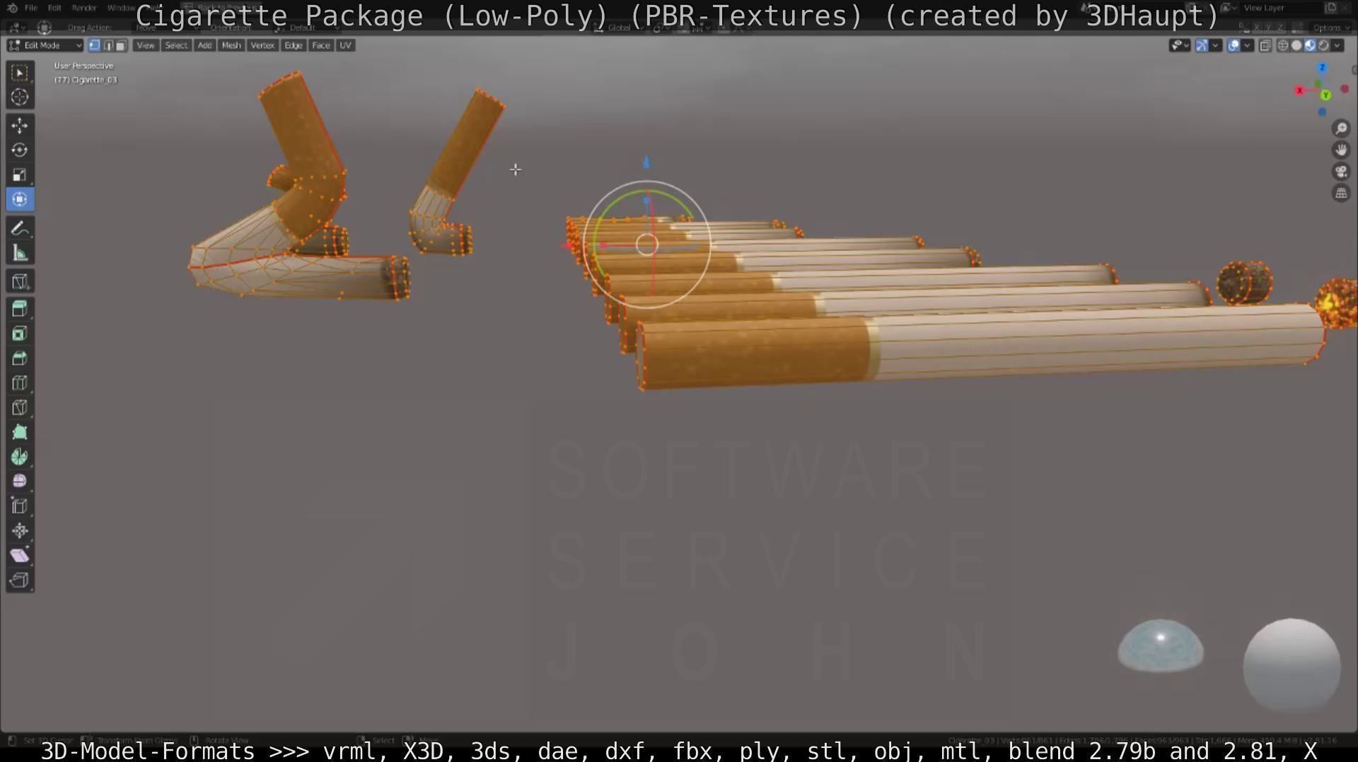 Low-Poly Cigarette Package Low-poly 3D model_81