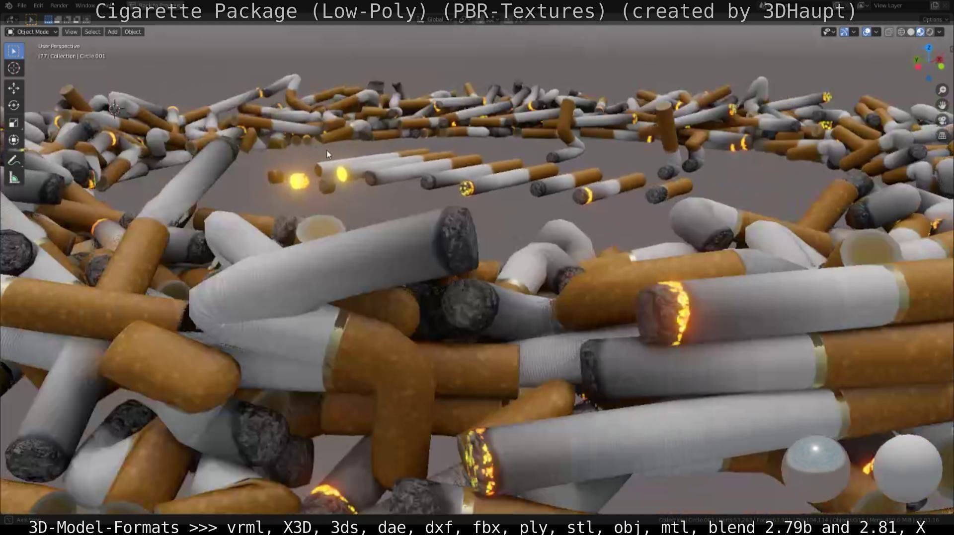 Low-Poly Cigarette Package Low-poly 3D model_128