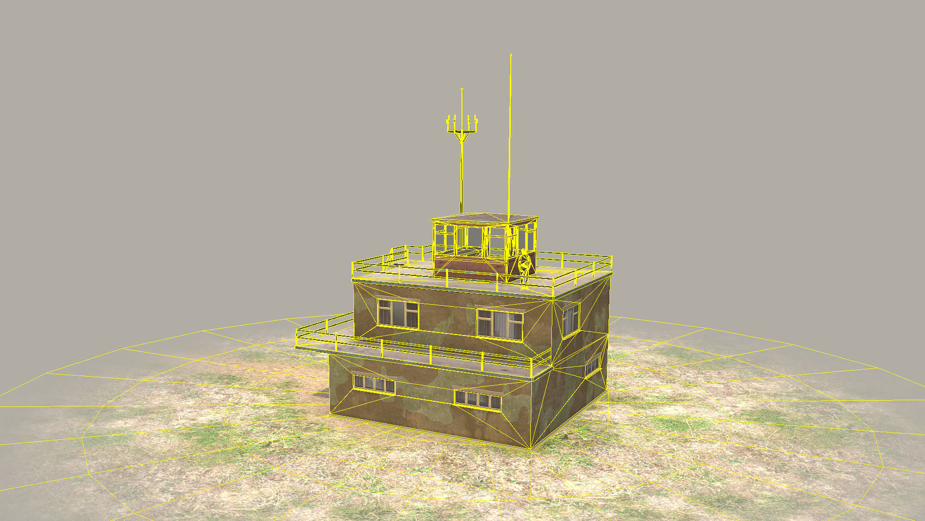 Airport ControlRoom 01 with Damage Low-poly 3D model_12