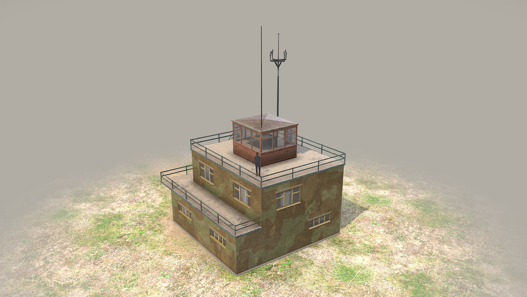 Airport ControlRoom 01 with Damage Low-poly 3D model_3